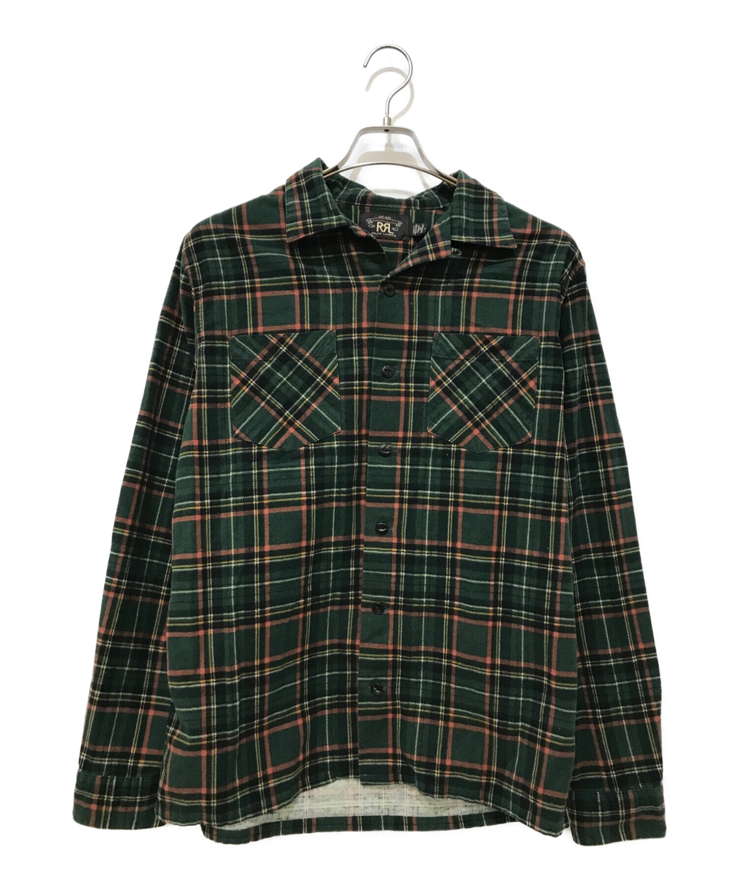 RRL (ダブルアールエル) フランネルチェックシャツ グリーン サイズ:M 未使用品