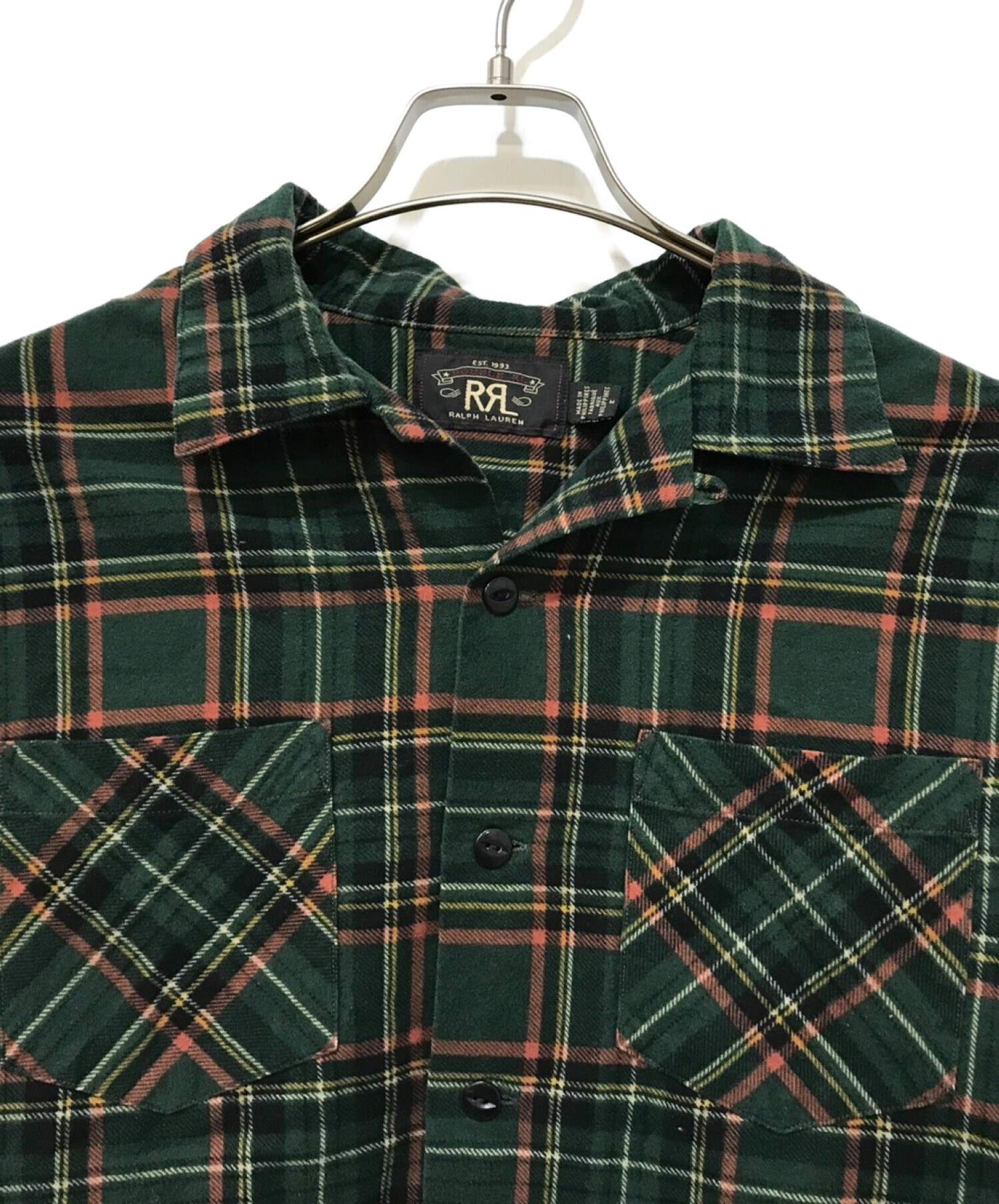 RRL (ダブルアールエル) フランネルチェックシャツ グリーン サイズ:M 未使用品