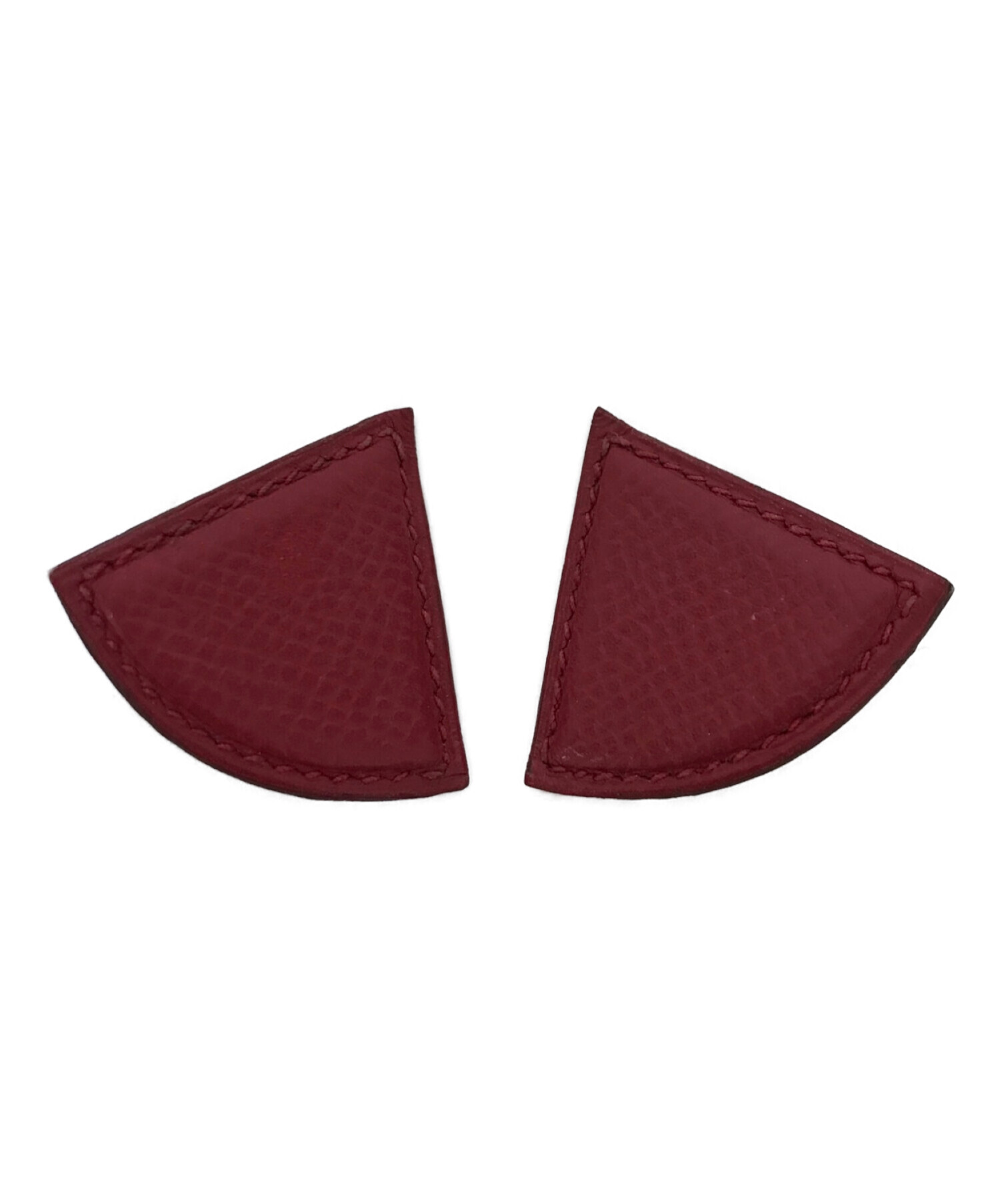 中古・古着通販】HERMES (エルメス) トライアングルイヤリング レッド  