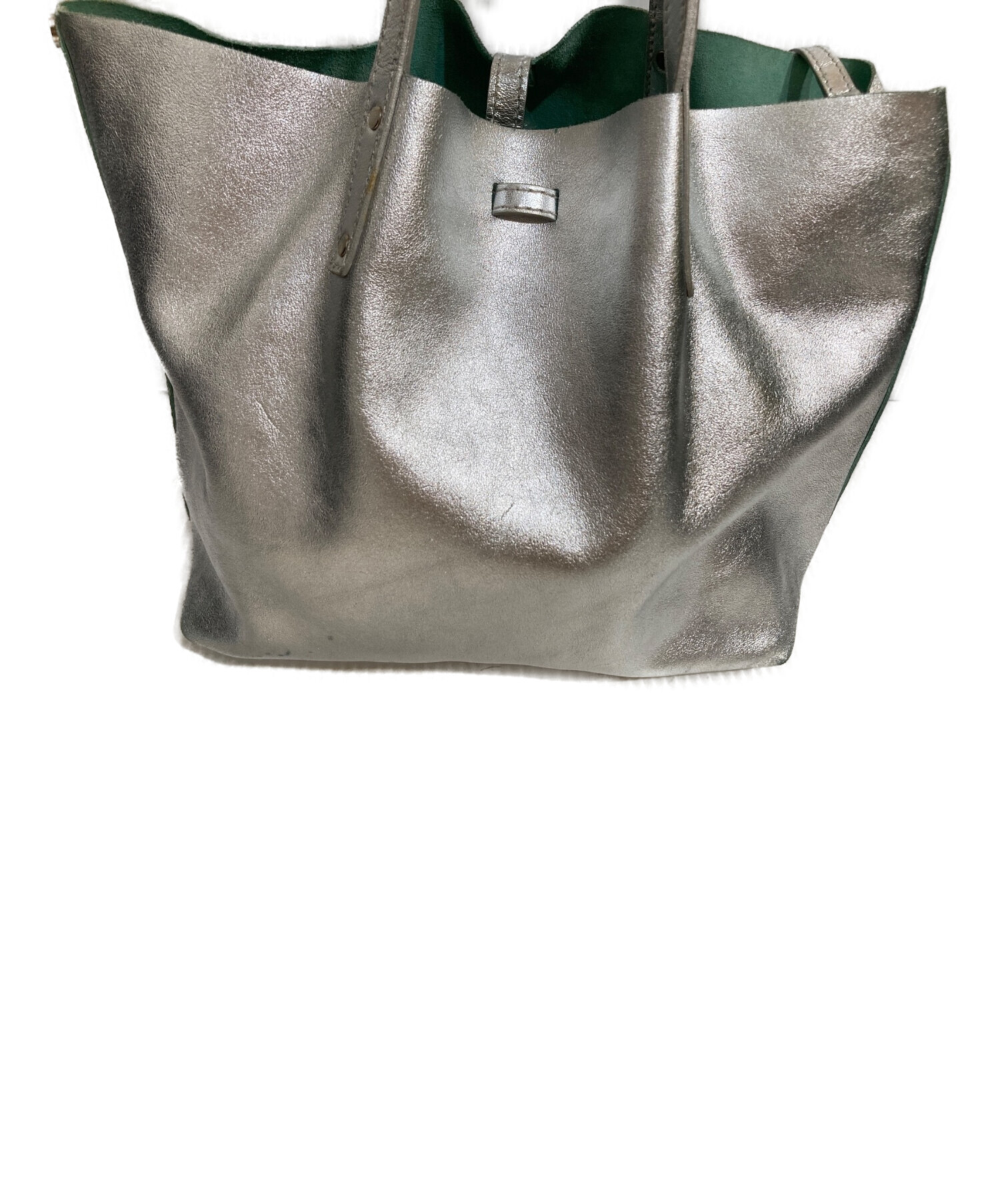 Tiffany & Co. (ティファニー) リバーシブルポーチ付きハンドバッグ シルバー