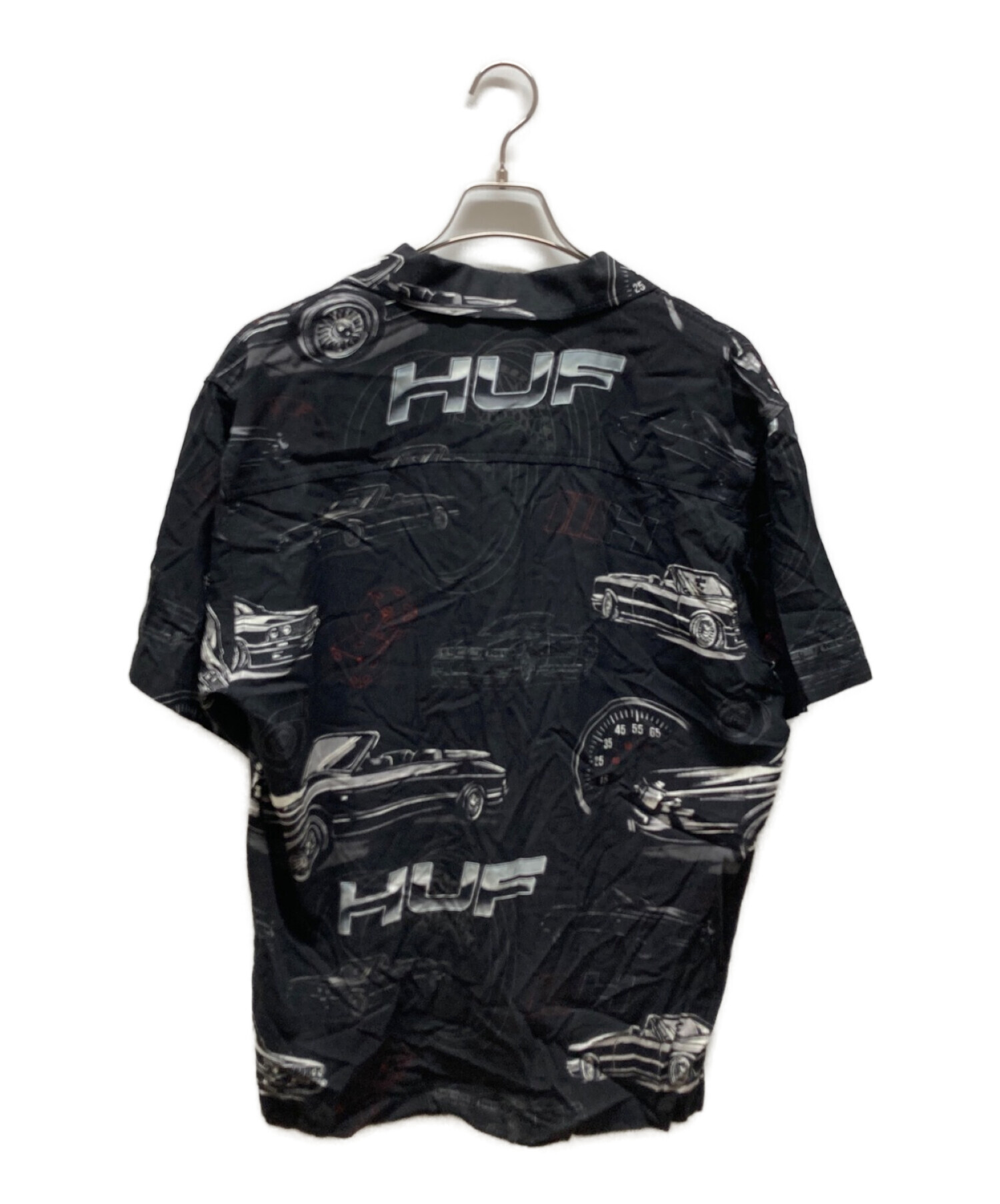 中古・古着通販】HUF (ハフ) 柄シャツ ブラック サイズ:S｜ブランド 