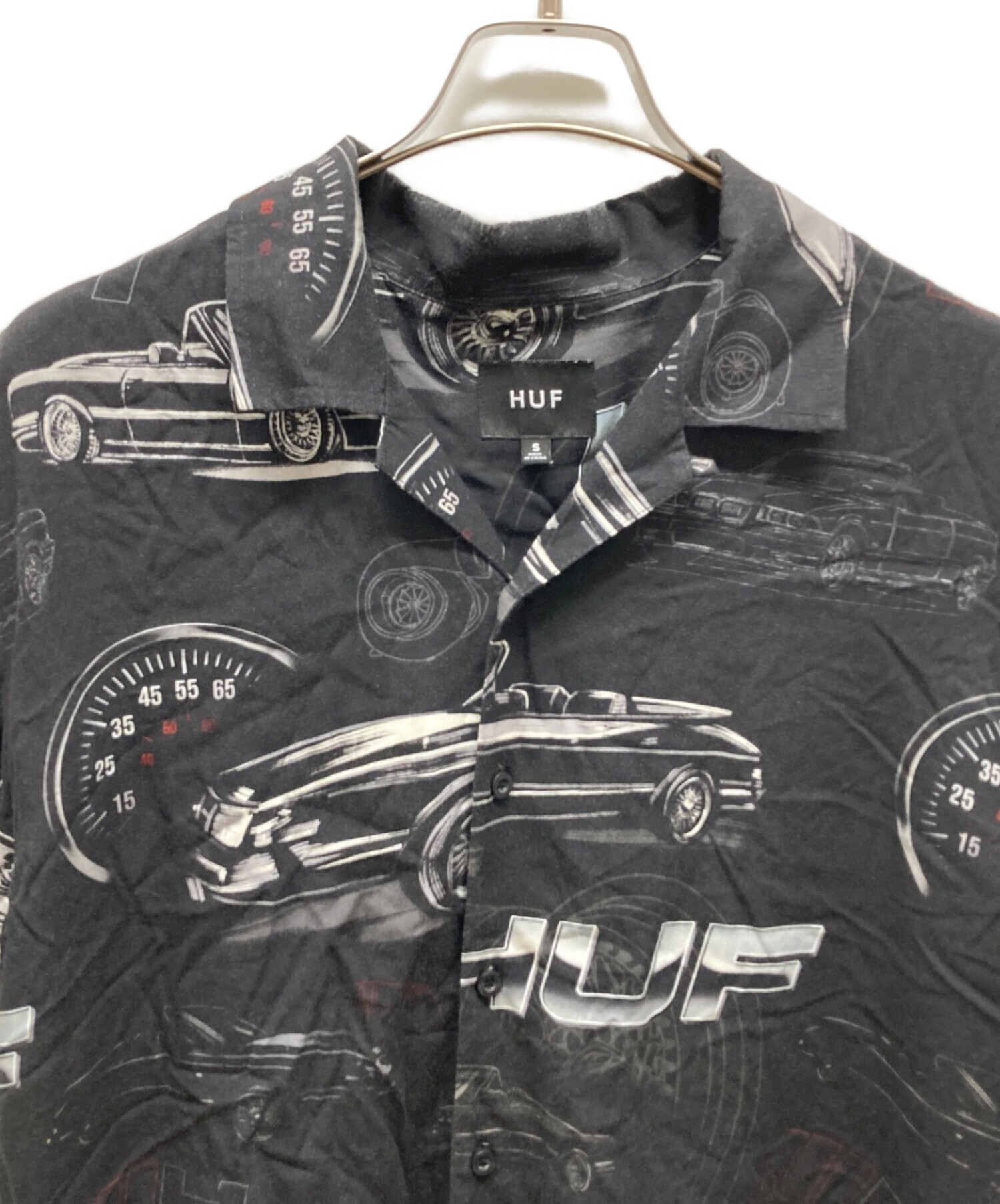 中古・古着通販】HUF (ハフ) 柄シャツ ブラック サイズ:S｜ブランド 