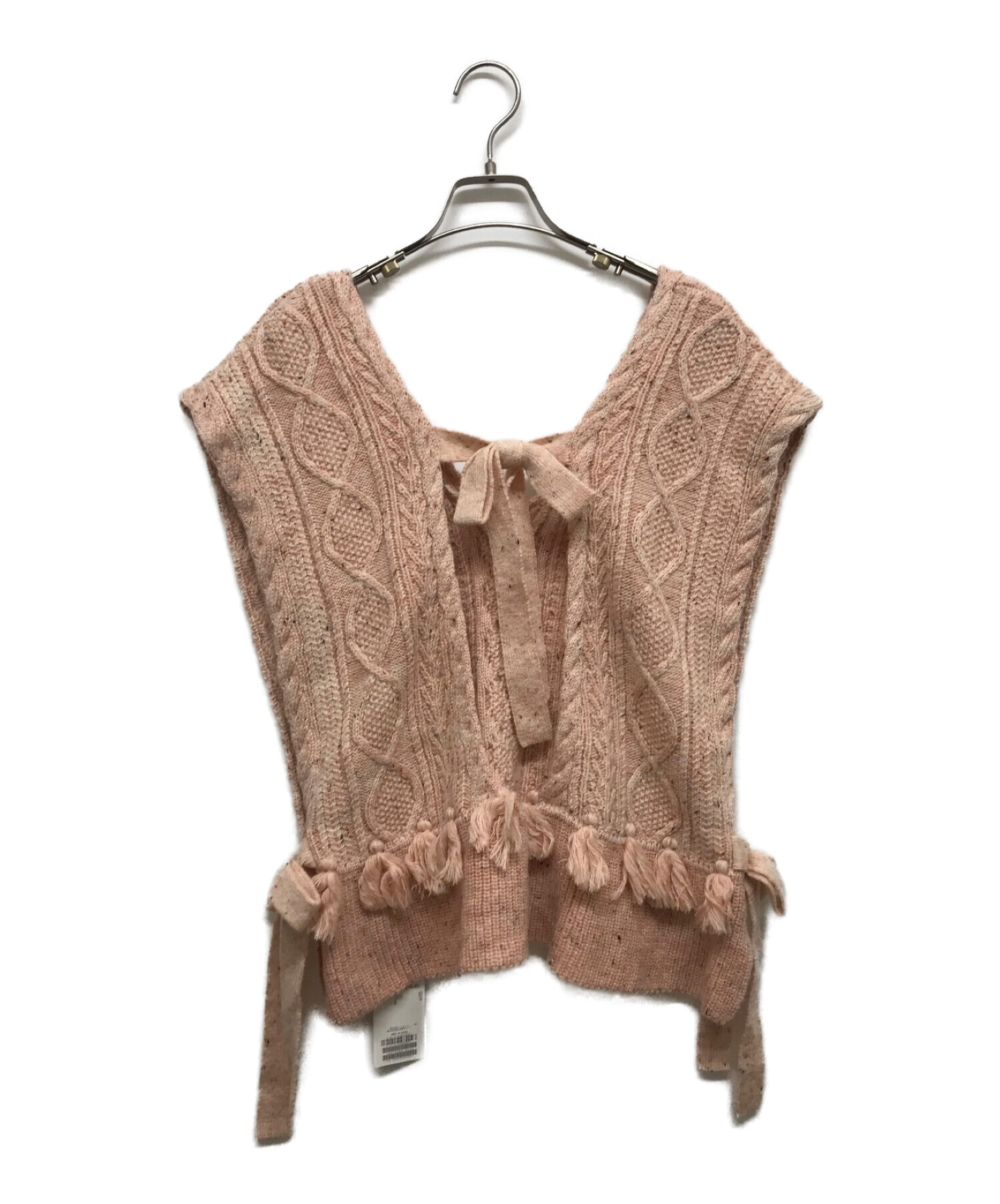 ピンクハウス　ローズ刺繍入りローンベスト PINK HOUSE ニットベスト ピンクハウス ローズ刺繍入ローンベスト PINK