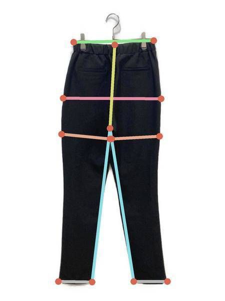 中古・古着通販】HIAND (ハイアンド) フリルストレッチパンツ ブラック  