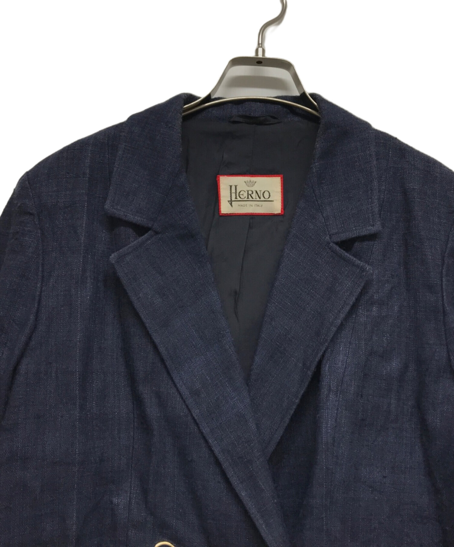 中古・古着通販】HERNO (ヘルノ) リネンジャケット ネイビー サイズ:44 