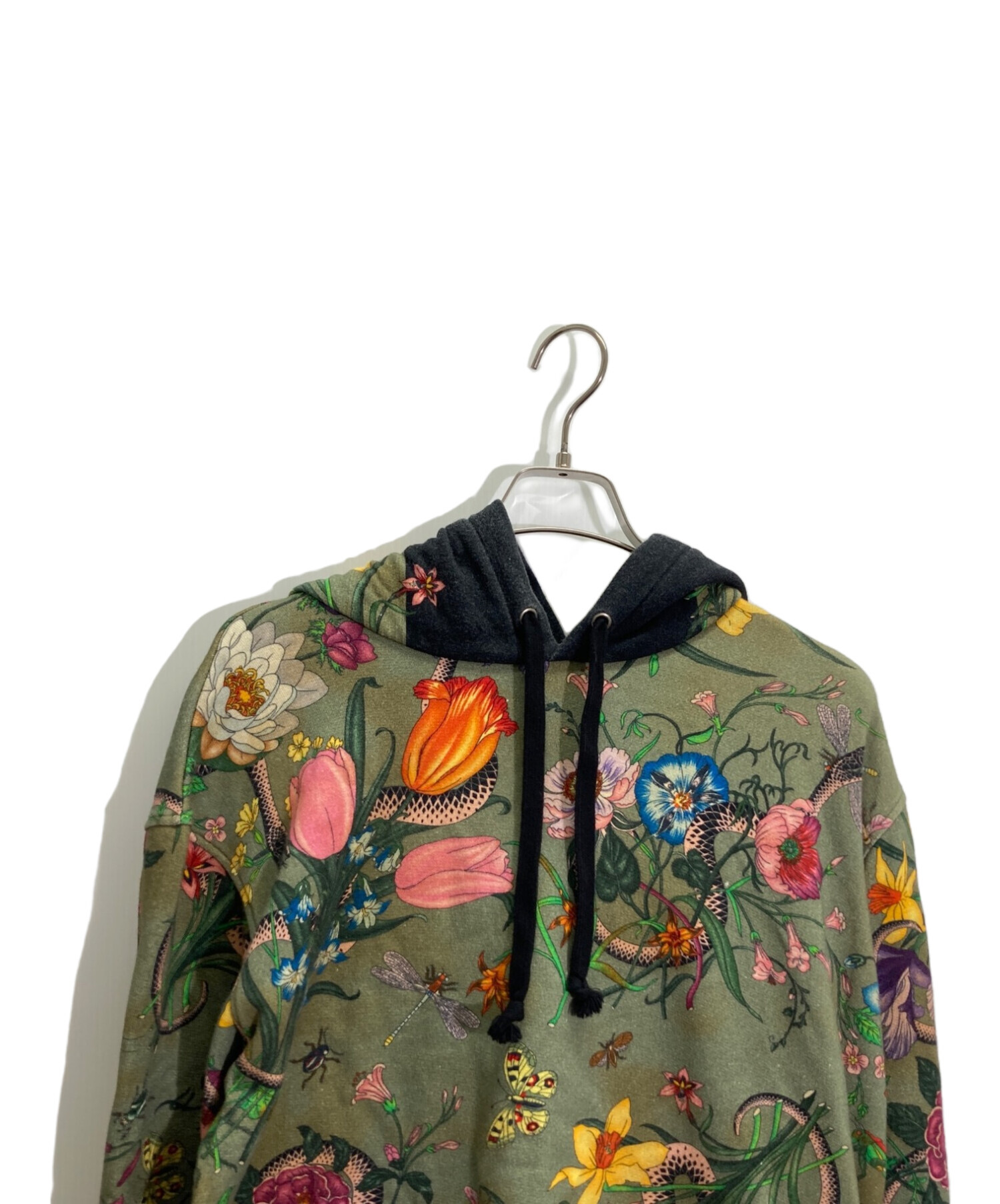 中古・古着通販】GUCCI (グッチ) フローラスネークパーカー オリーブ  