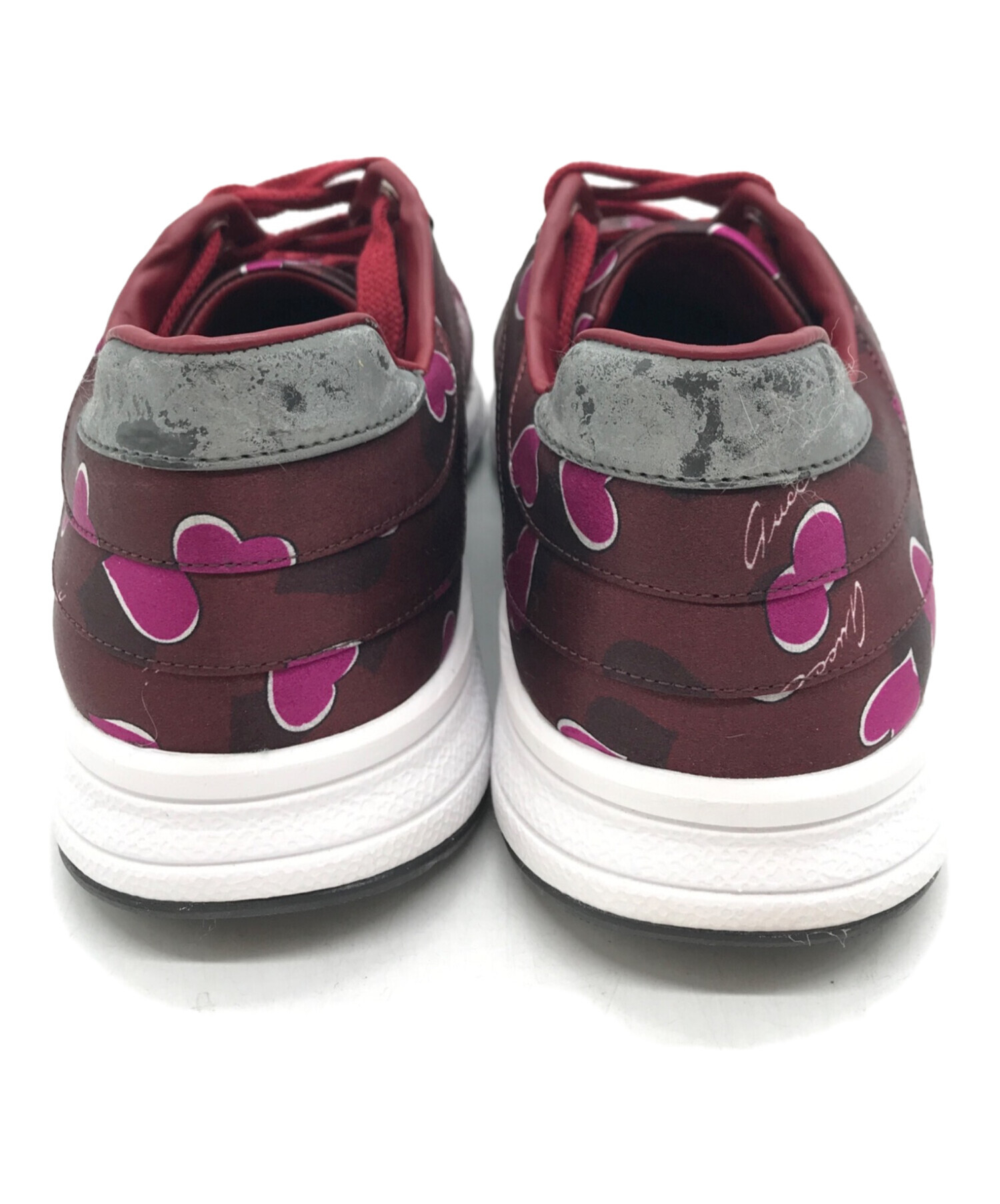 中古・古着通販】GUCCI (グッチ) ハート柄スニーカー ピンク サイズ:35 