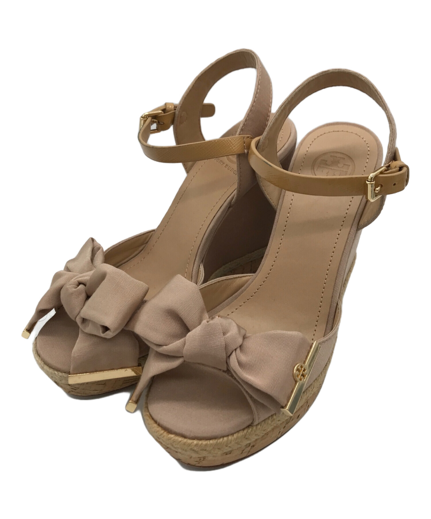 TORY BURCH(トリーバーチ) サンダル 6M レディース - ベージュ×黒 型 