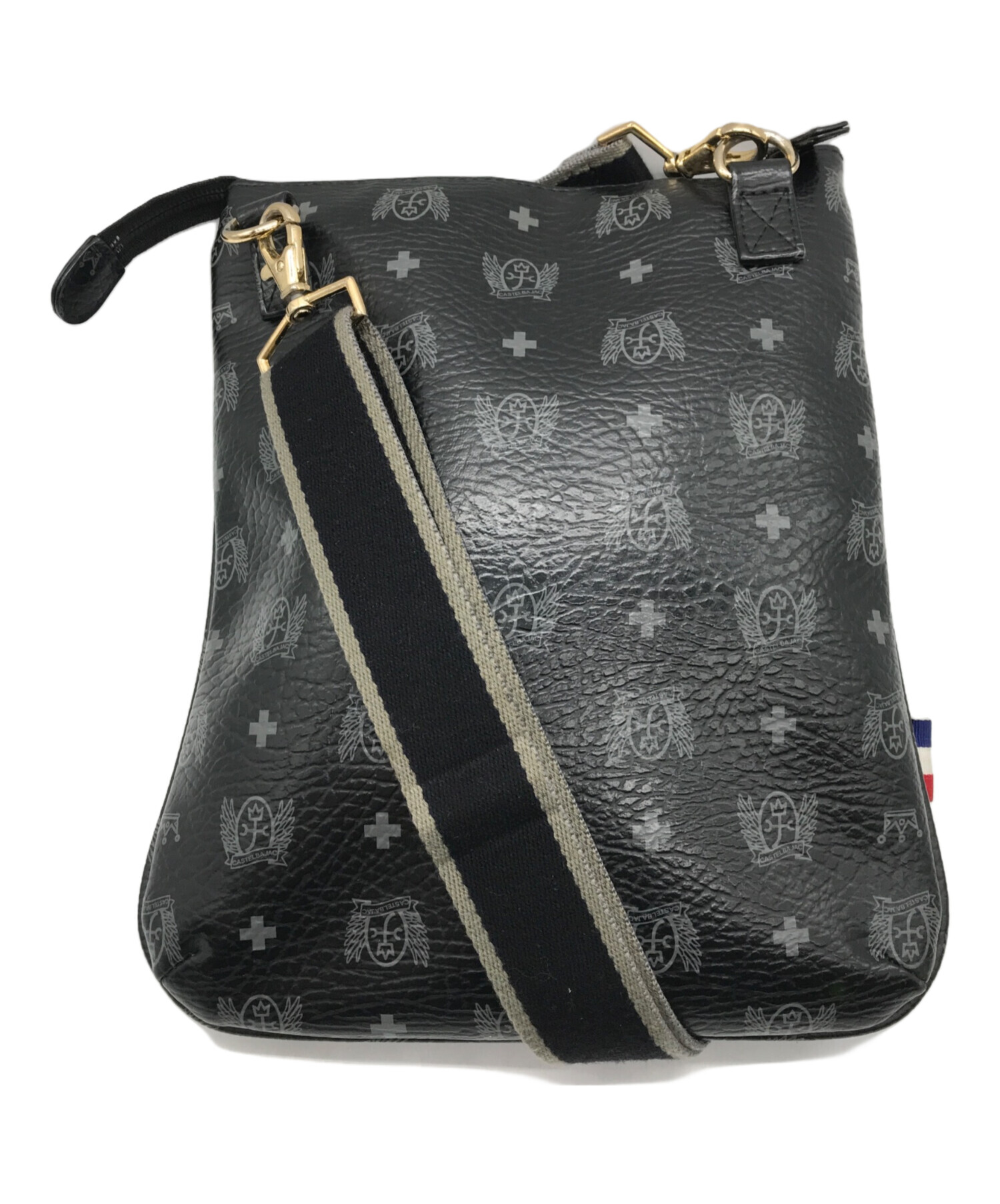 美品 CASTELBAJAC 黒 レザー バッグ 撫でつけ