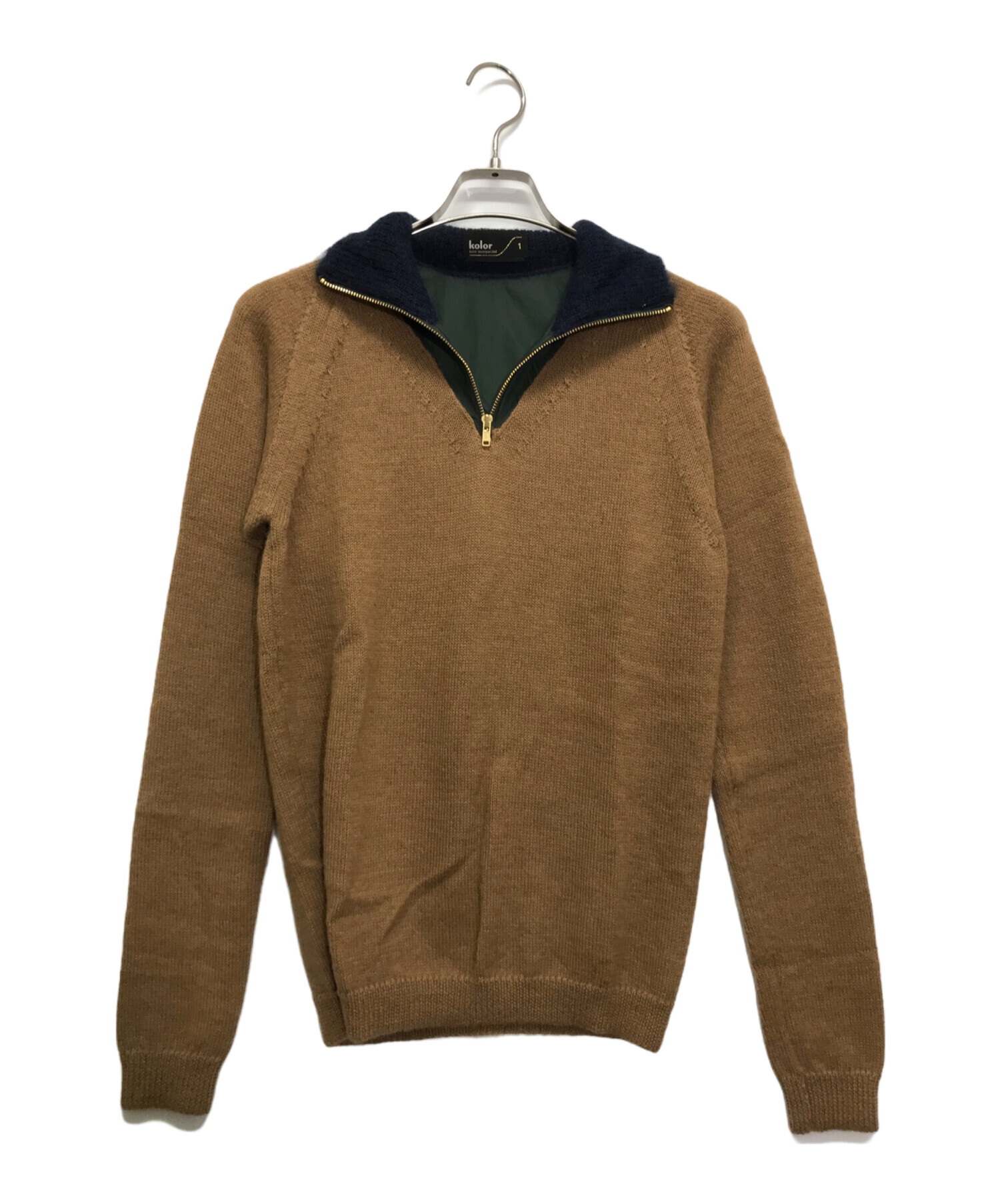 中古・古着通販】KOLOR (カラー) ハーフジップタートルネックニット 