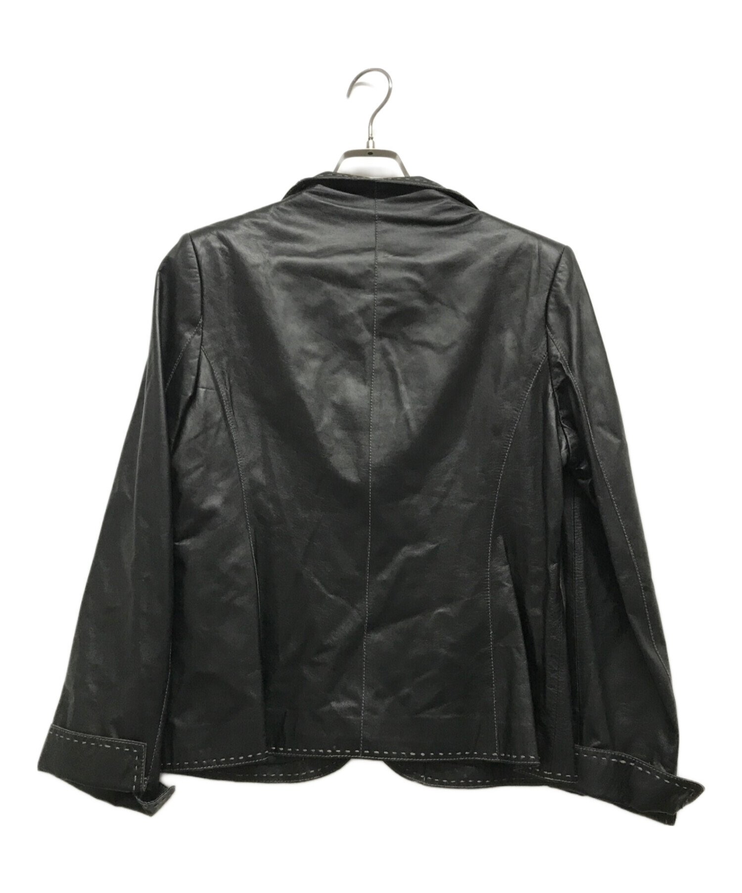 中古・古着通販】BALMAIN (バルマン) ラムレザージャケット ブラック 