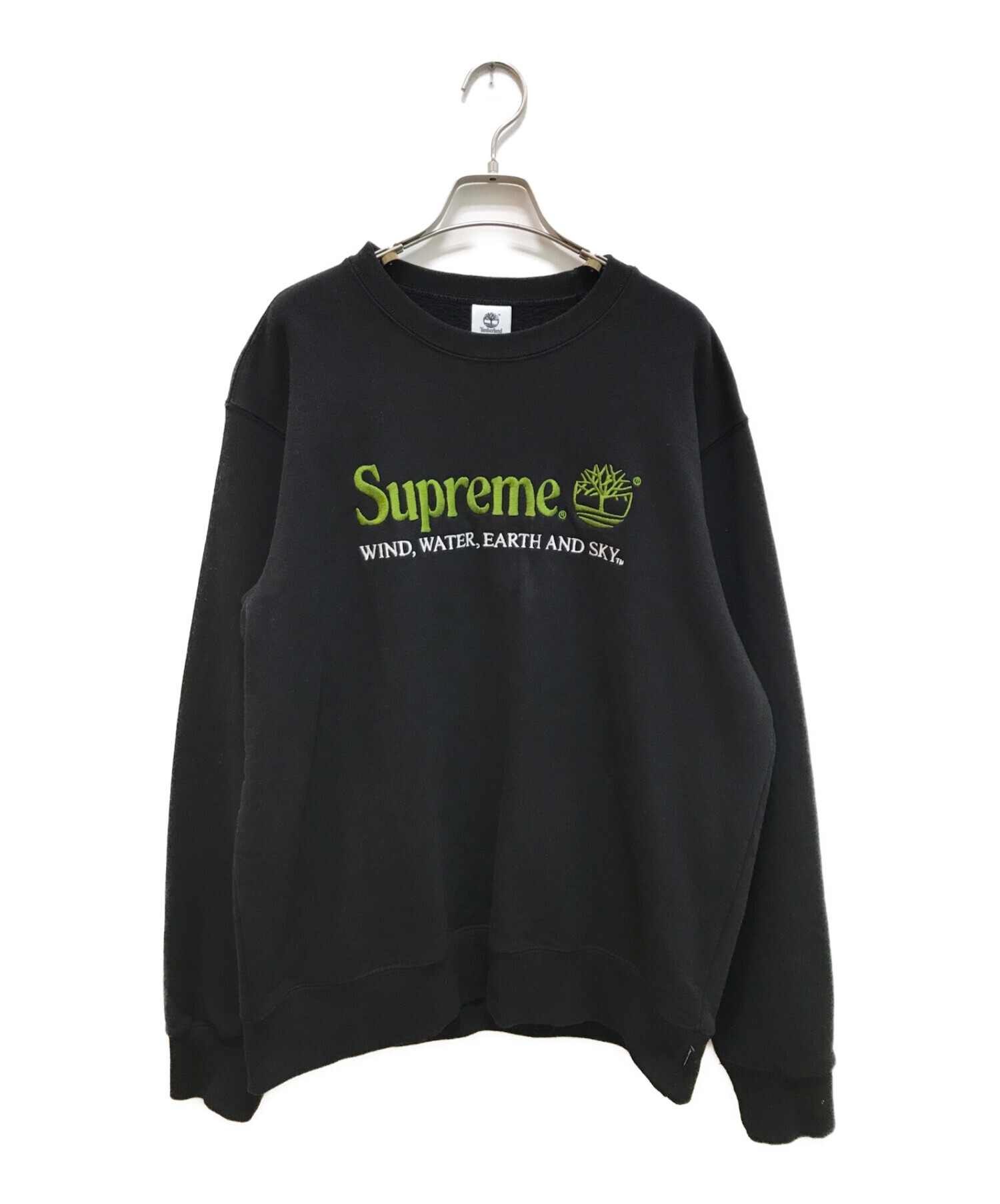Timberland × Supreme (ティンバーランド×シュプリーム) 20SSCrewneck Sweathirt コラボスウェットシャツ  ブラック サイズ:M