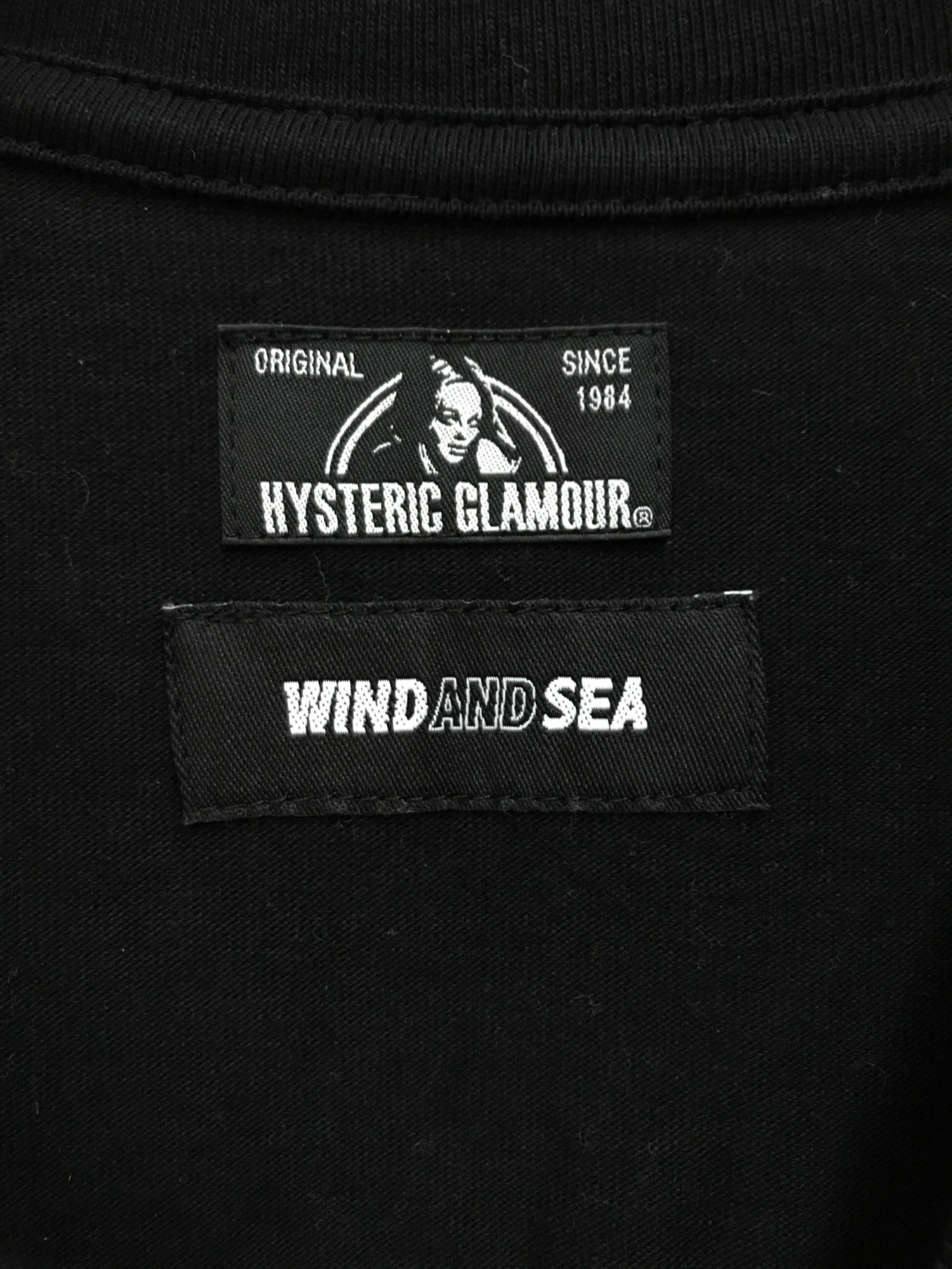 Hysteric Glamour × WIND AND SEA (ヒステリックグラマー×ウィンダンシー) L/S T-SHIRT  ロングスリーブTシャツ ブラック サイズ:M