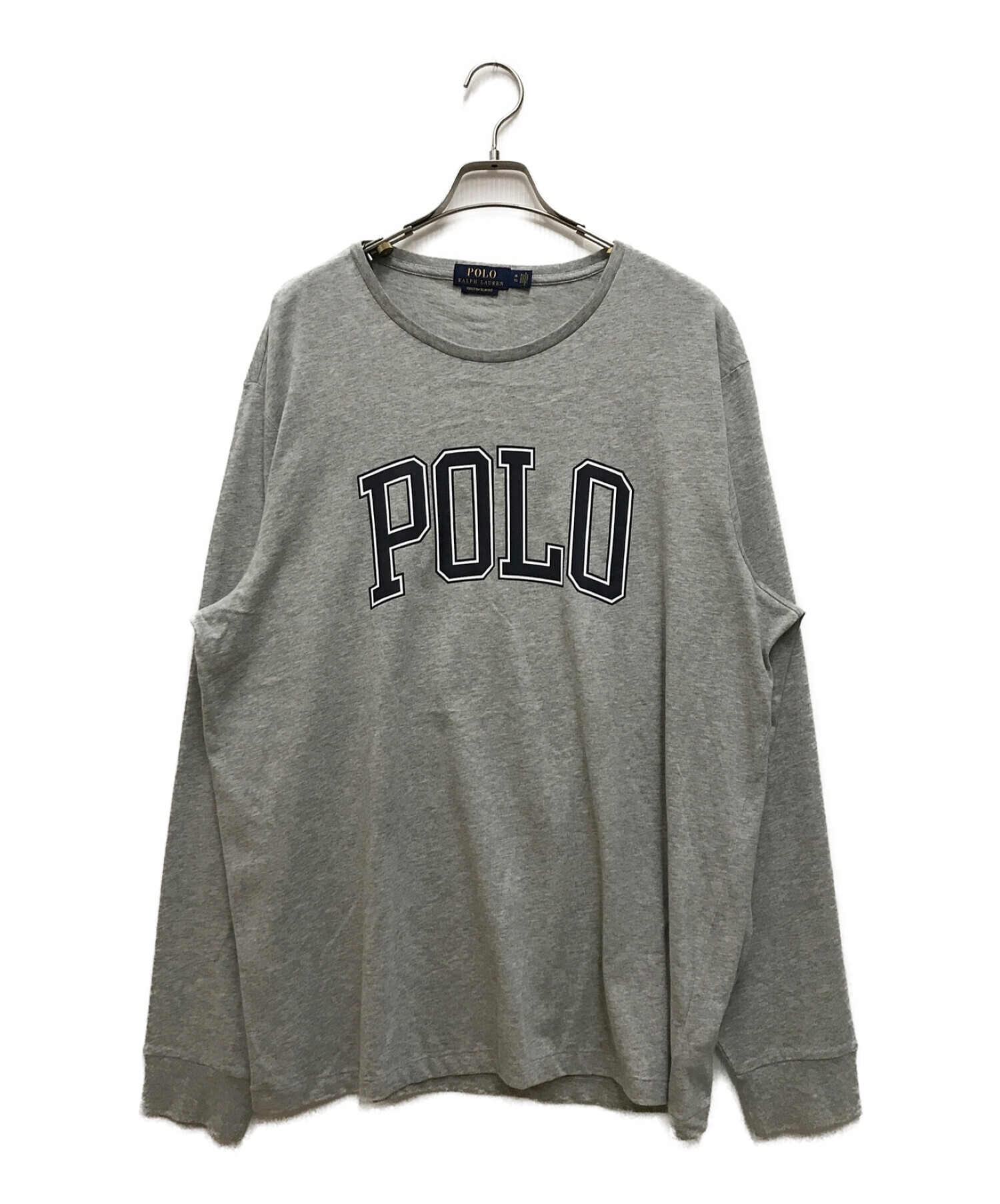 POLO RALPH LAUREN (ポロ・ラルフローレン) ビッグロゴプリントカットソー　ロングスリーブTシャツ　長袖Tシャツ グレー サイズ:XL