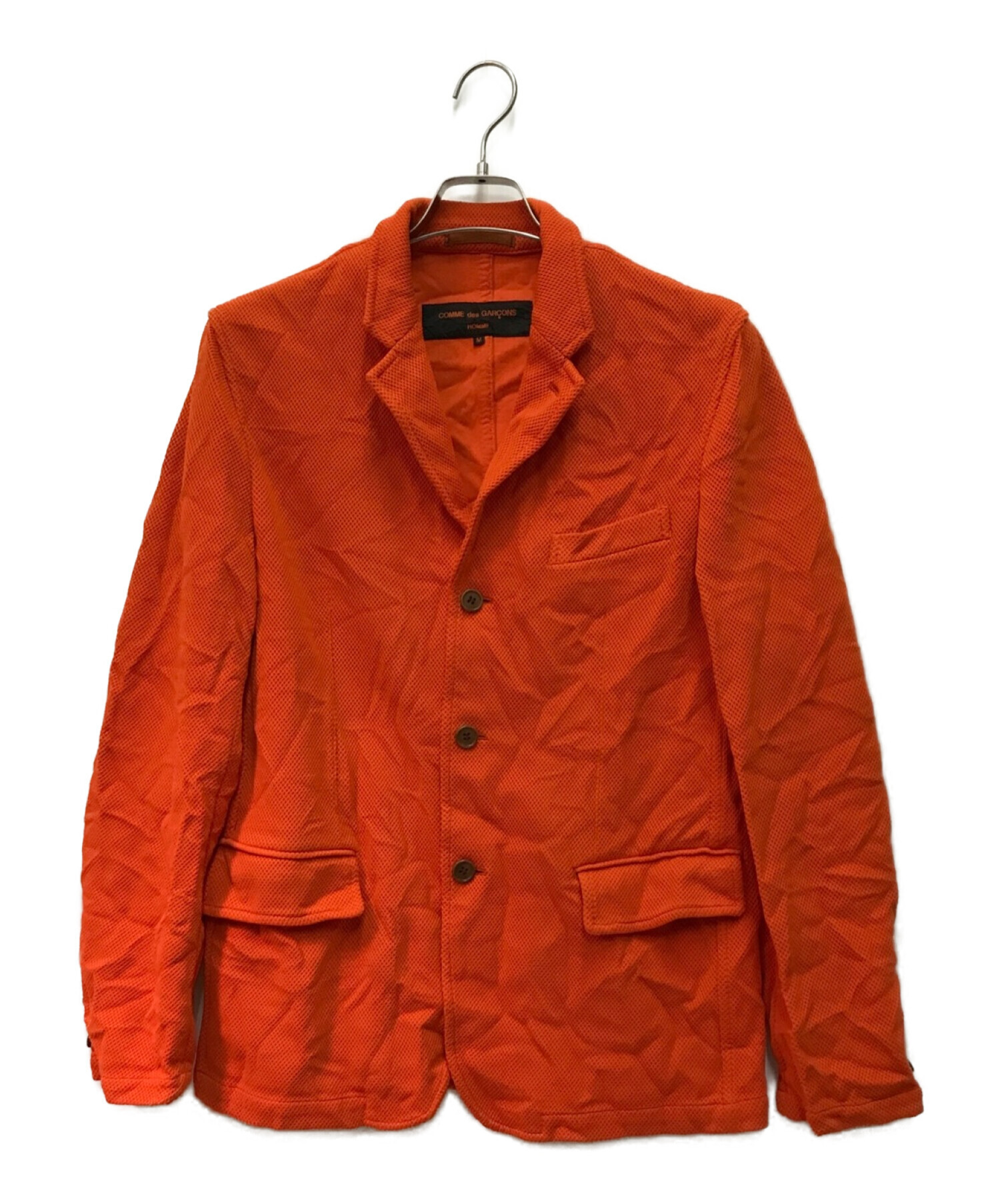 COMME des GARCONS HOMME (コムデギャルソン オム) ポリ縮絨テーラードジャケット オレンジ サイズ:M