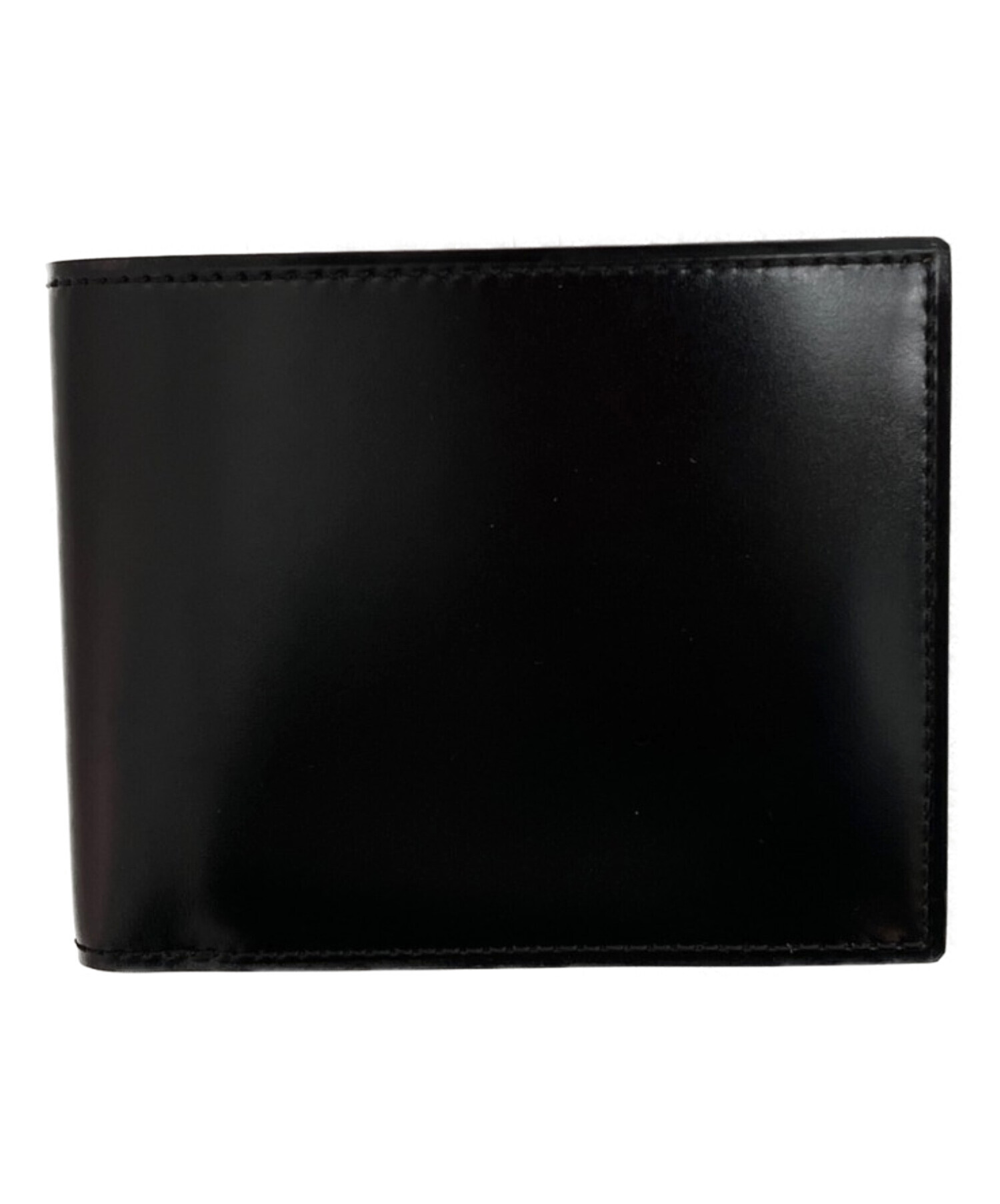 GANZO CORDOVAN (コードバン) 小銭入れ付き二つ折り財布 黒