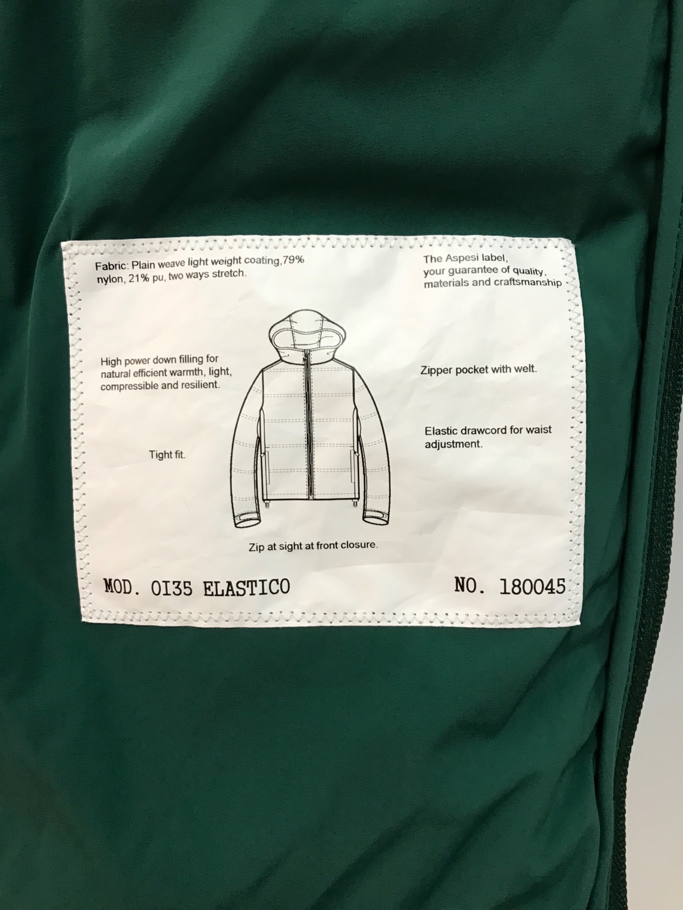 ASPESI (アスペジ) ダウンジャケット グリーン サイズ:XL
