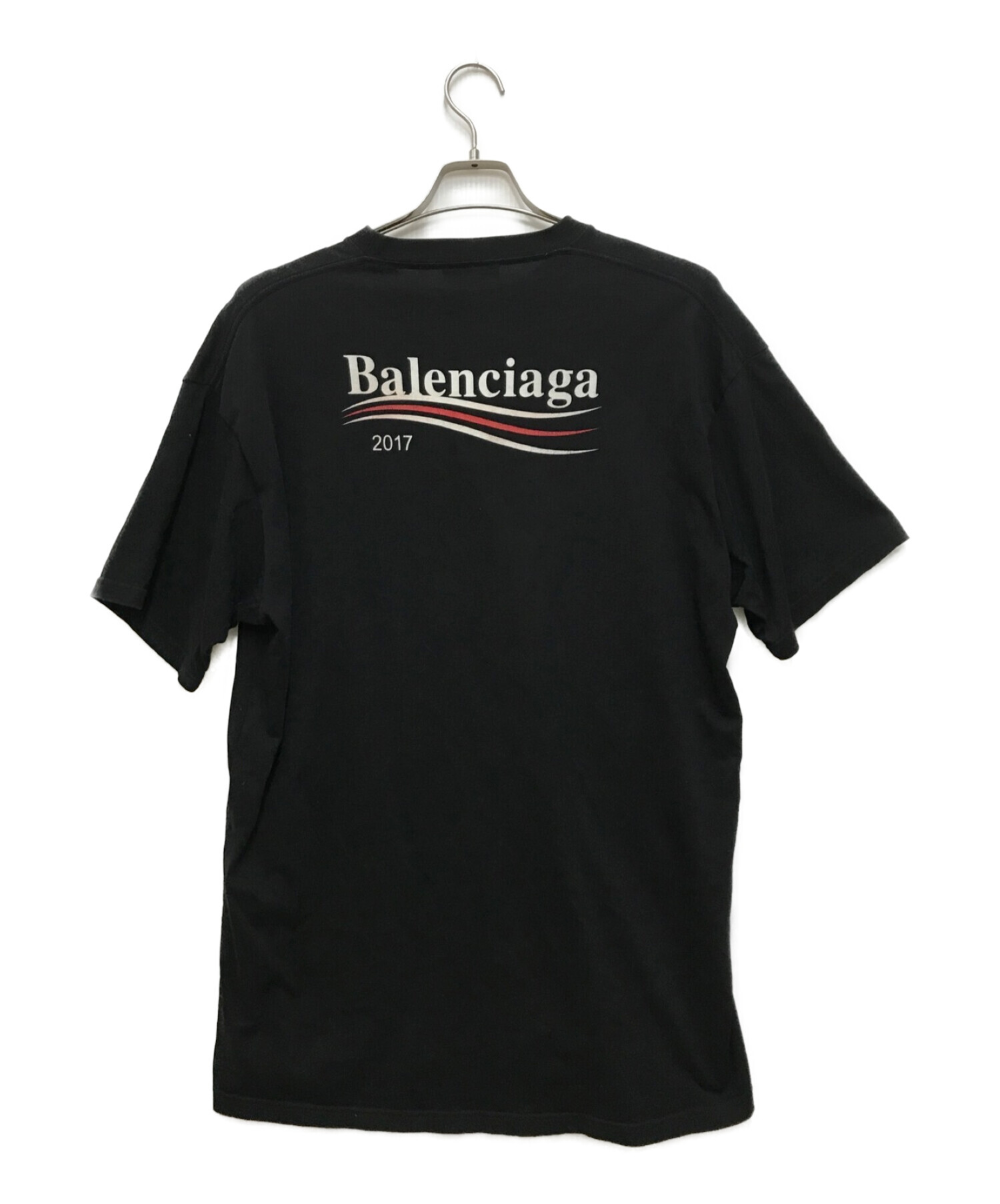BALENCIAGA (バレンシアガ) キャンペーンロゴTシャツ ブラック サイズ:M