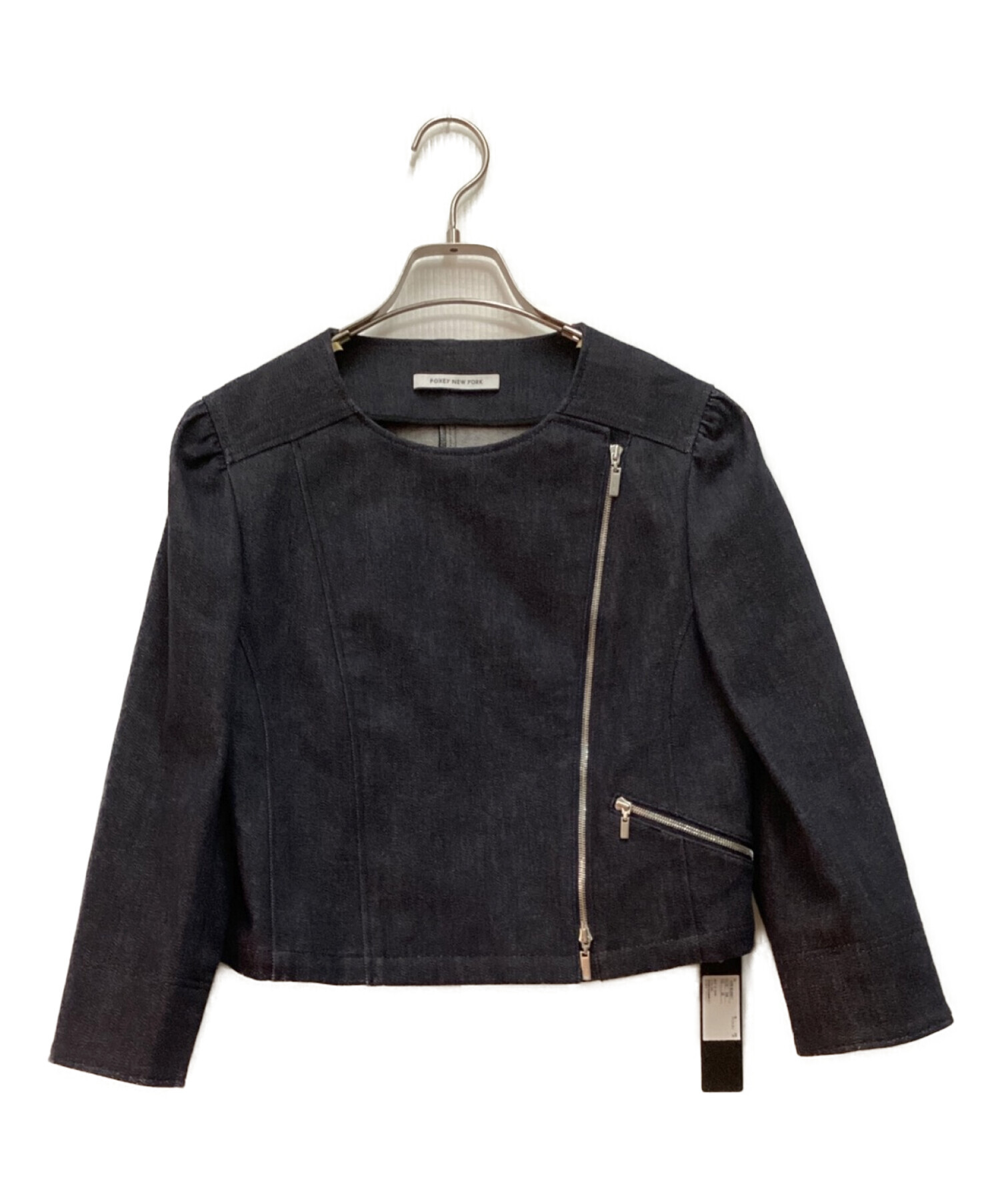 新品】FOXEY NEWYORK デニムライダースジャケット 中古・古着 新品】FOXEY NEWYORK デニムライダースジャケット 中古・古着