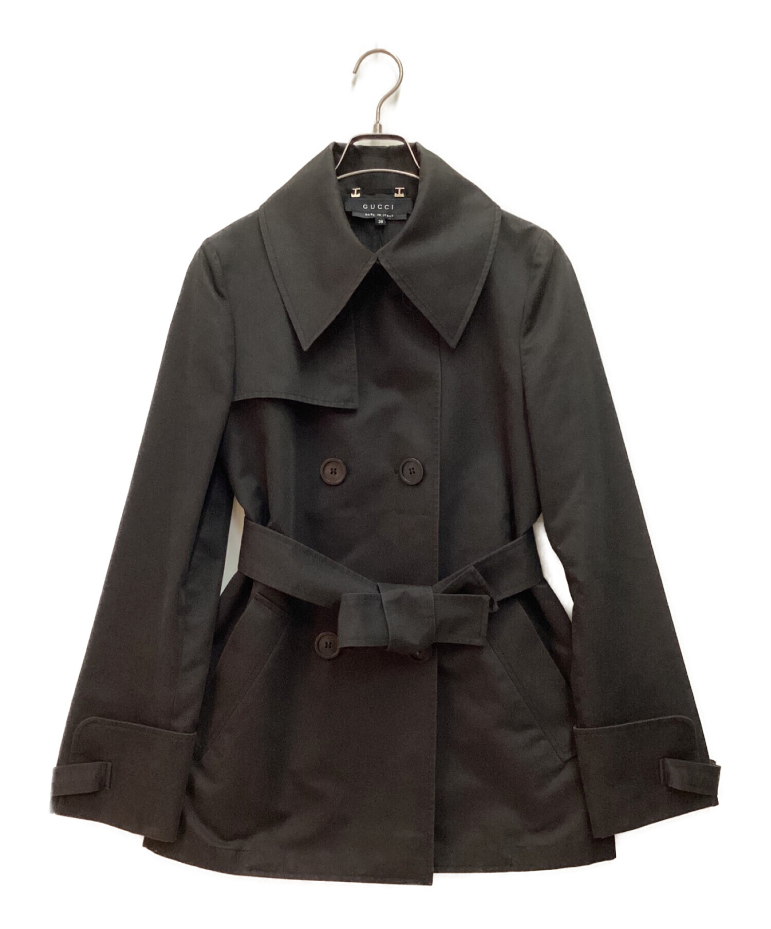 中古・古着通販】GUCCI (グッチ) トレンチコート ブラック サイズ:38  
