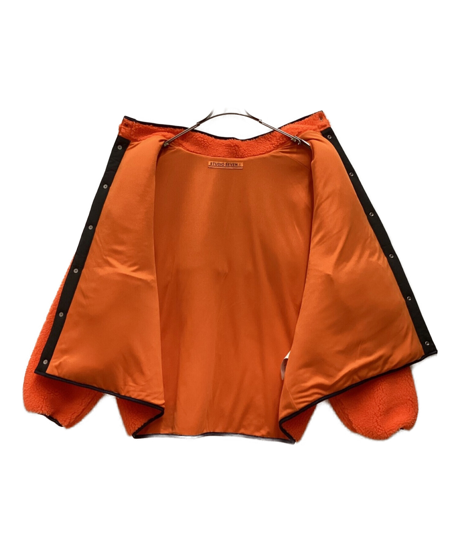 studio seven (スタジオ セブン) Stand Collar Boa Jacket スタンドカラー　ボア　ジャケット　フリース　 オレンジ  サイズ:XL