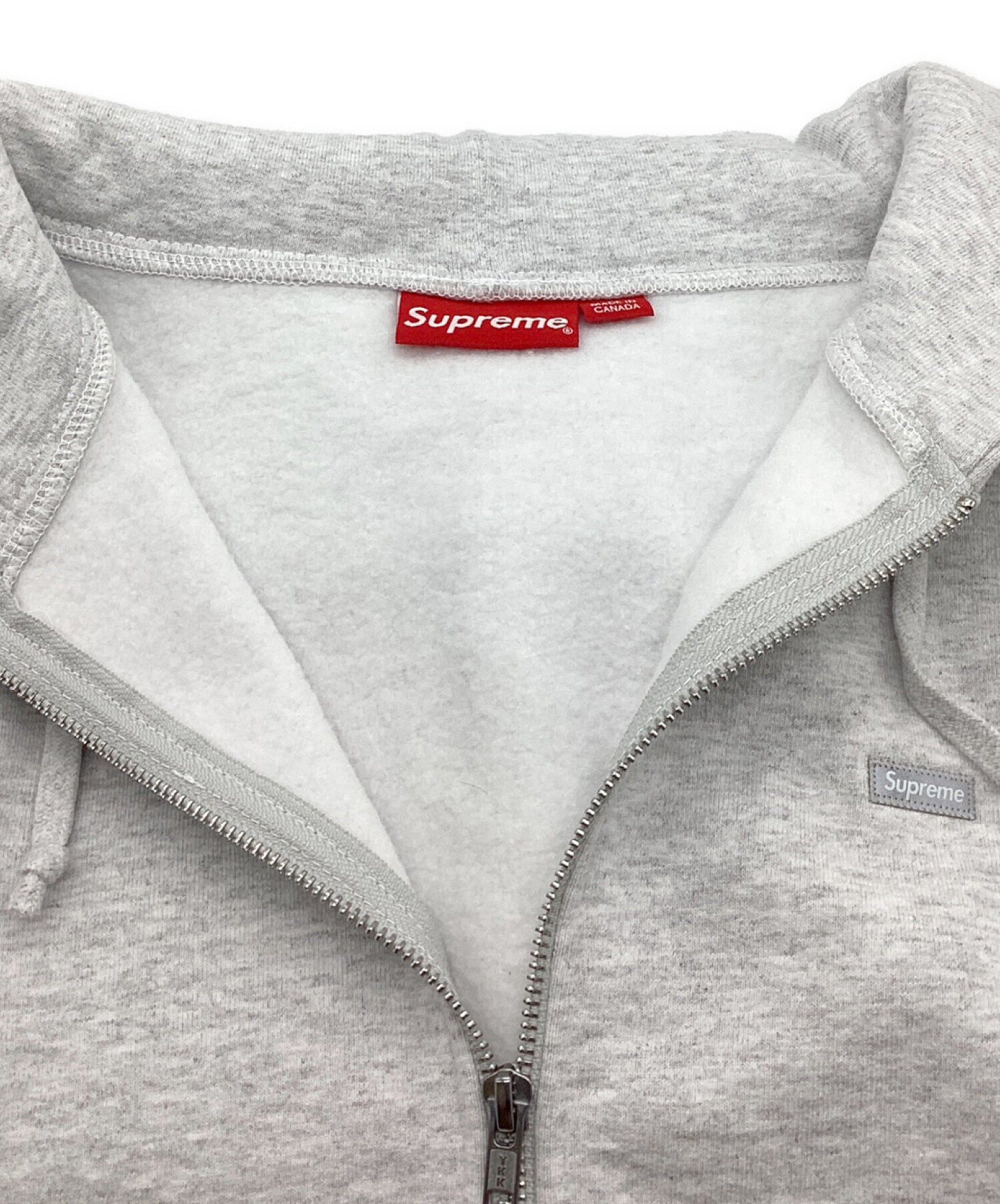 SUPREME (シュプリーム) Reflective Small Box Zip Up Sweatshirt / リフレクティブ スモールボックス  ジップアップスウェットシャツ グレー サイズ:Medium