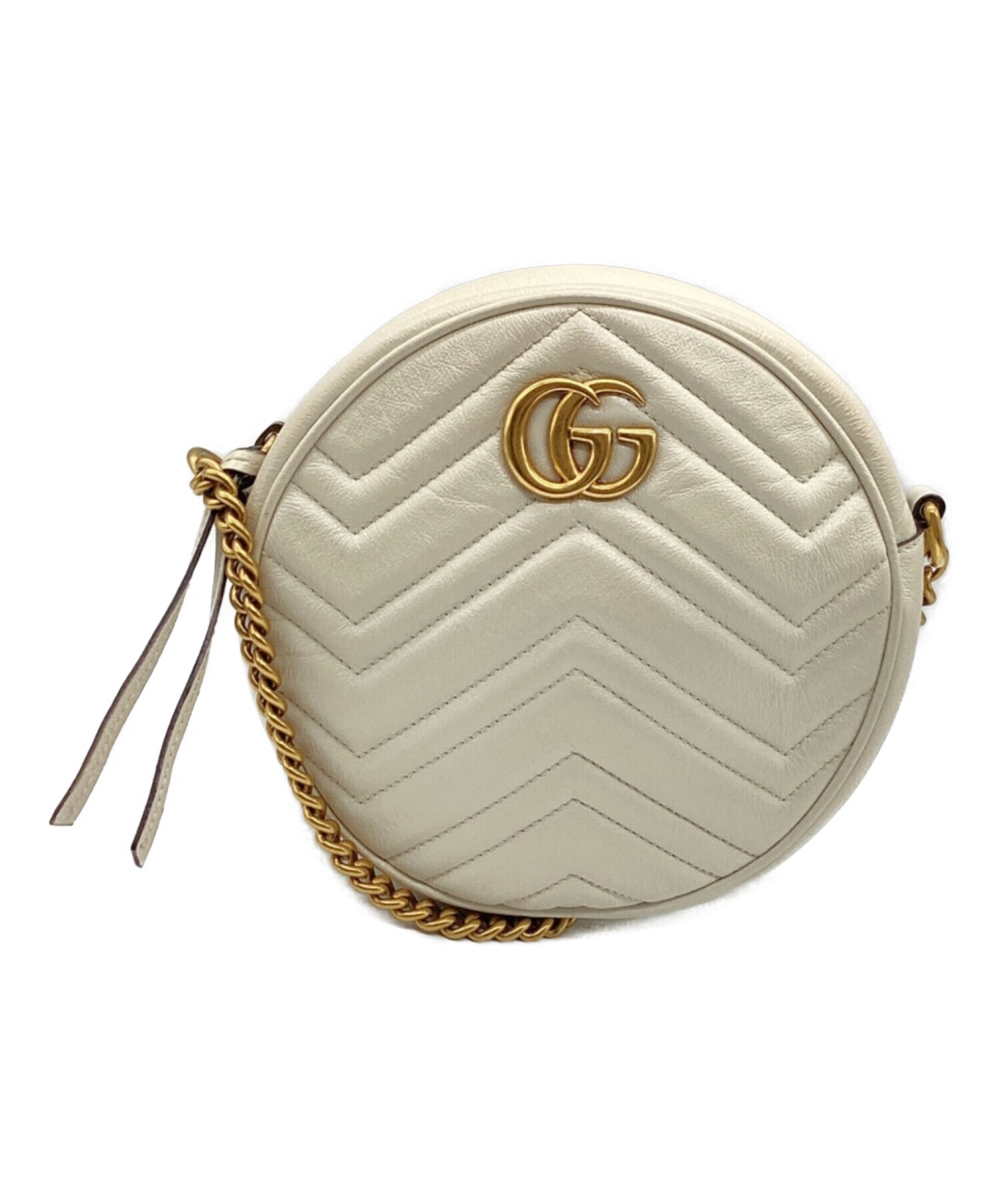 Gucci ラウンド型 キルティングバッグ ホワイト