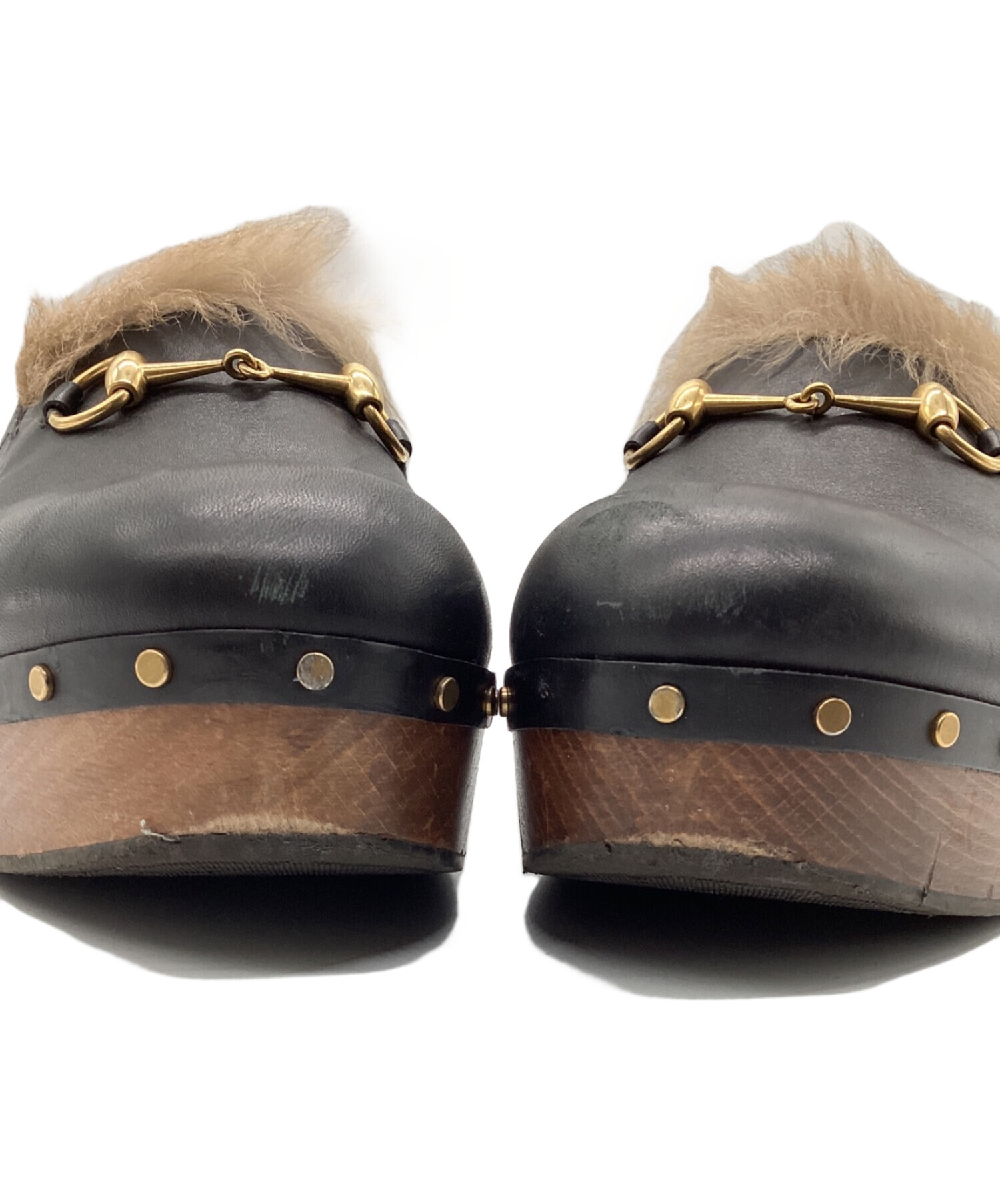 中古・古着通販】GUCCI (グッチ) ファーサンダル サボ ビット スタッズ 