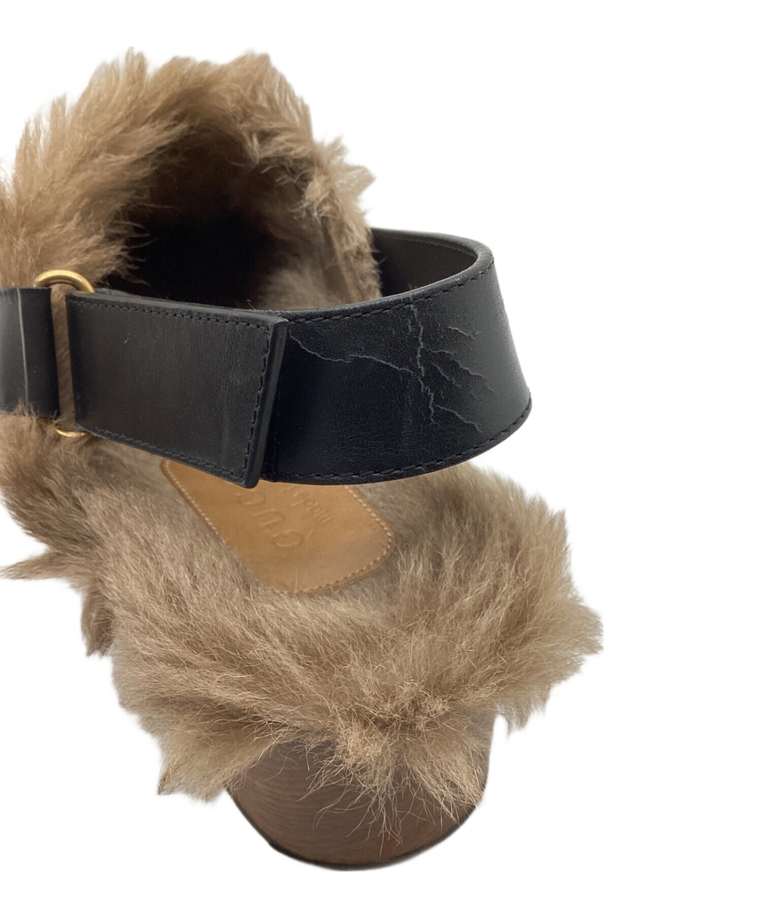 中古・古着通販】GUCCI (グッチ) ファーサンダル サボ ビット スタッズ 