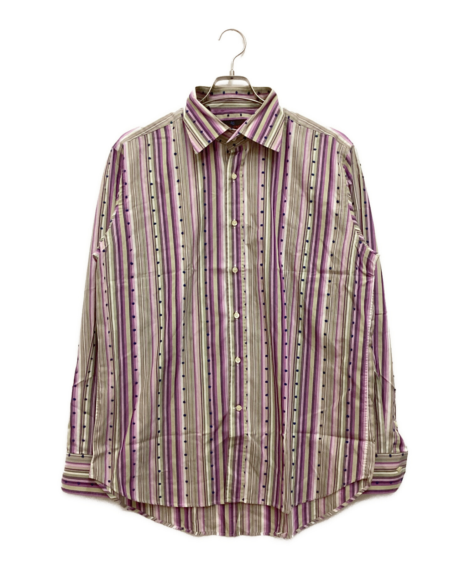 中古・古着通販】ETRO (エトロ) ストライプシャツ マルチストライプ  