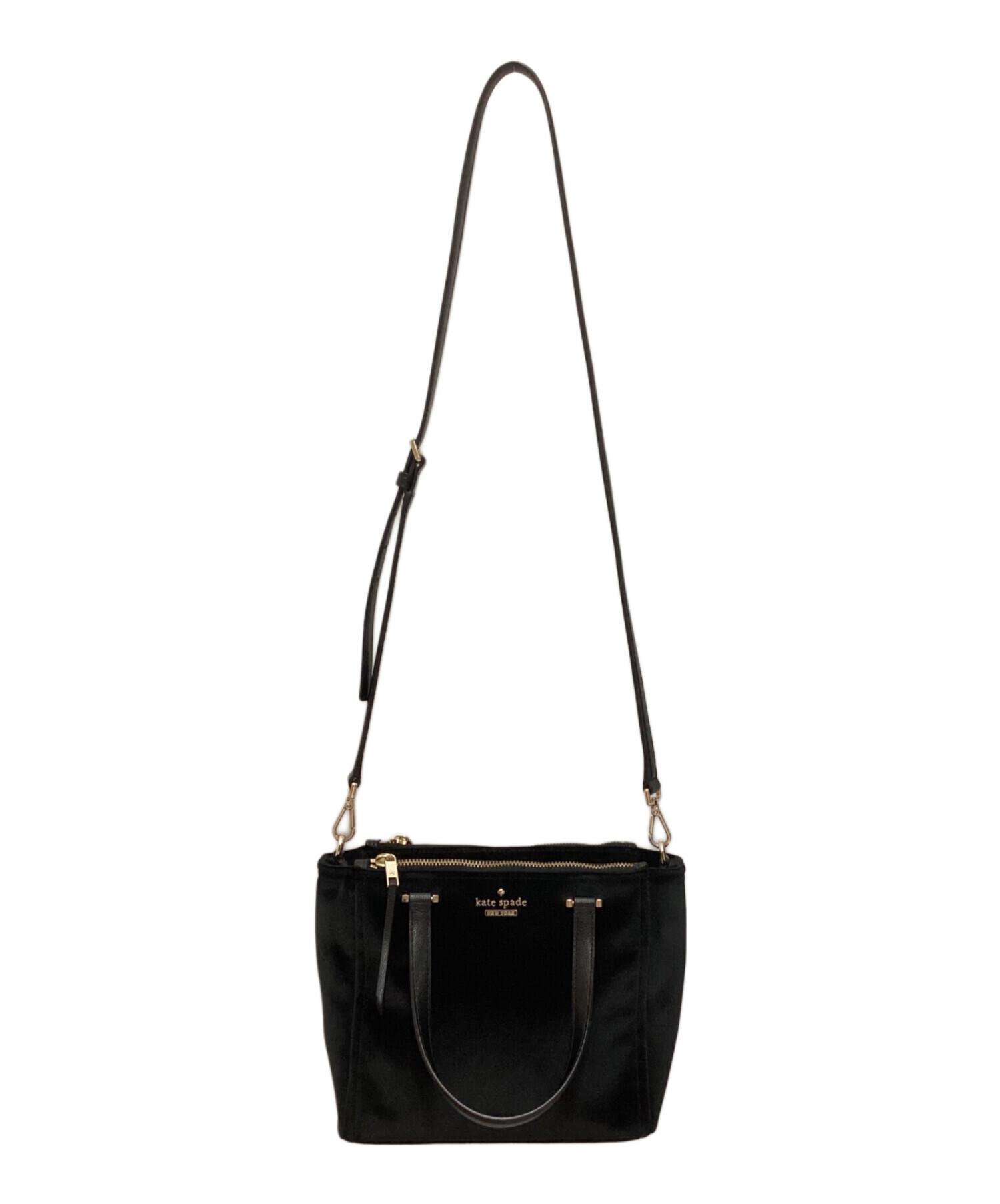 ケイトスペード kate spade トートバッグ ベロア ブラック 黒 新品 まるく 