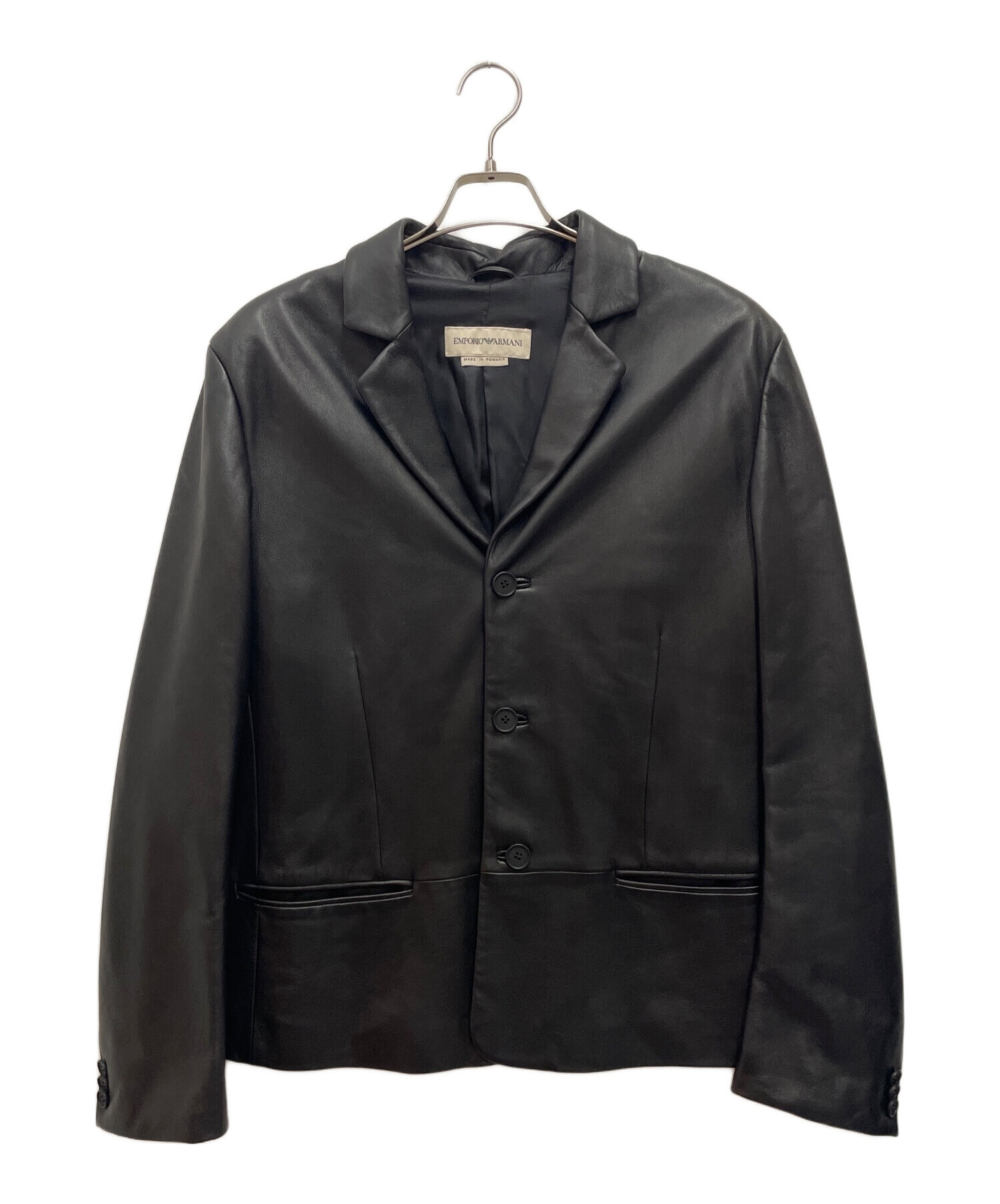 EMPORIO ARMANI ブラックレザージャケット