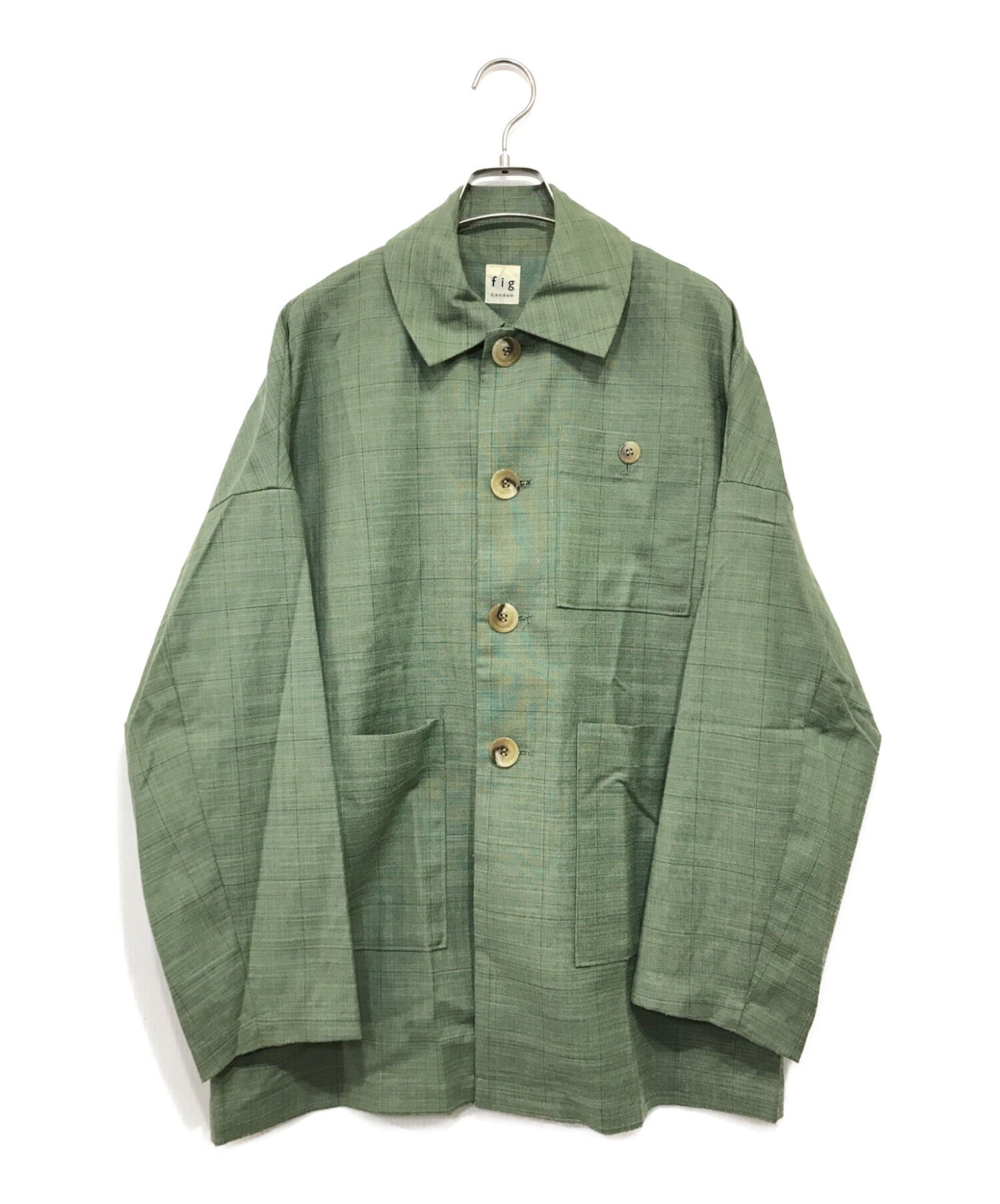 fig LONDON (フィグロンドン) シャツジャケット 黄緑 サイズ:F