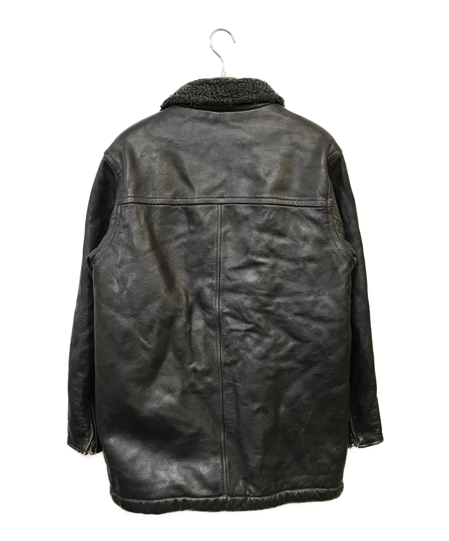 中古・古着通販】J.CREW (ジェイクルー) レザーコート ブラック サイズ 