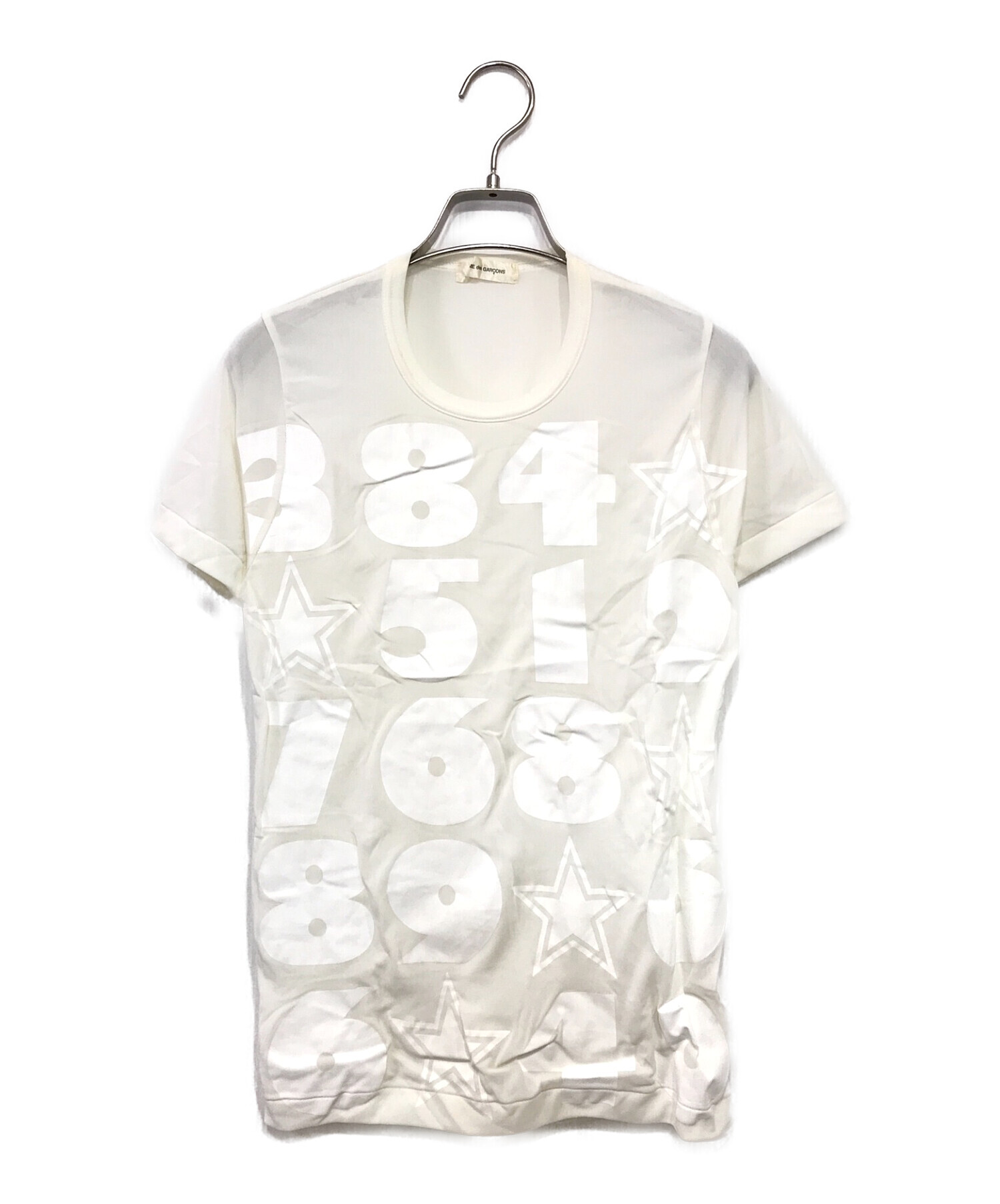 COMME des GARCONS (コムデギャルソン) ナンバー ロゴ プリント Tシャツ ホワイト サイズ:記載なし