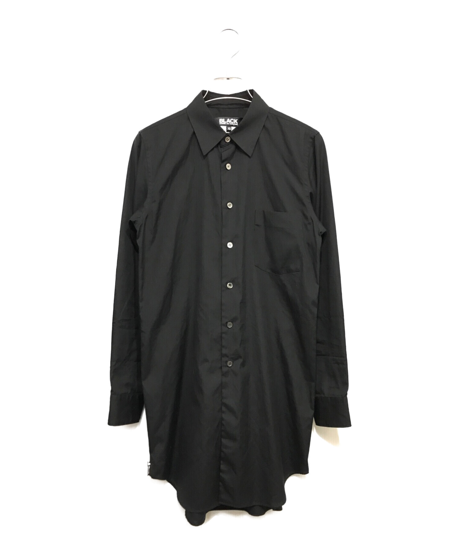 BLACK COMME des GARCONS (ブラック コムデギャルソン) サイドジップ長袖シャツ ブラック サイズ:XS