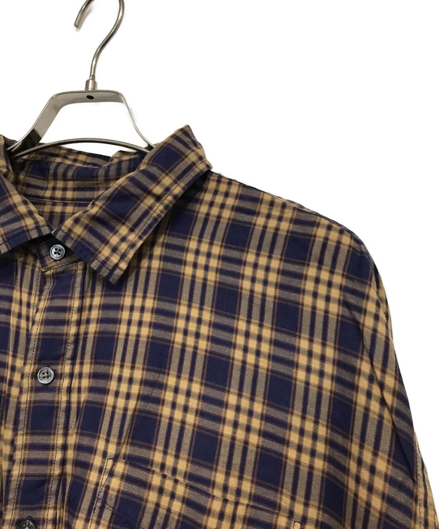 BEAMS (ビームス) SSZ RIDE ON SHIRTS チェックシャツ ブラウン×ネイビー サイズ:L