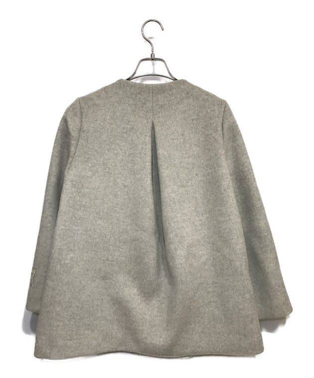 シップス SHIPS／キーネックショートコート【38】M／グレー／毛100%