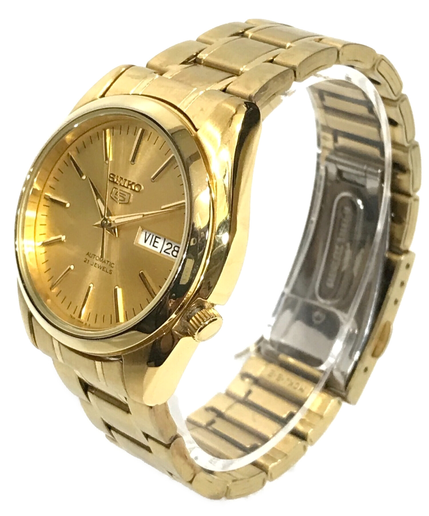 稼働美品 セイコー5 自動巻き メンズ腕時計 7S26-02J0 裏スケ 白 稼働美品 セイコー5 自動巻き メンズ腕時計 7S26-02J0 裏スケ 白