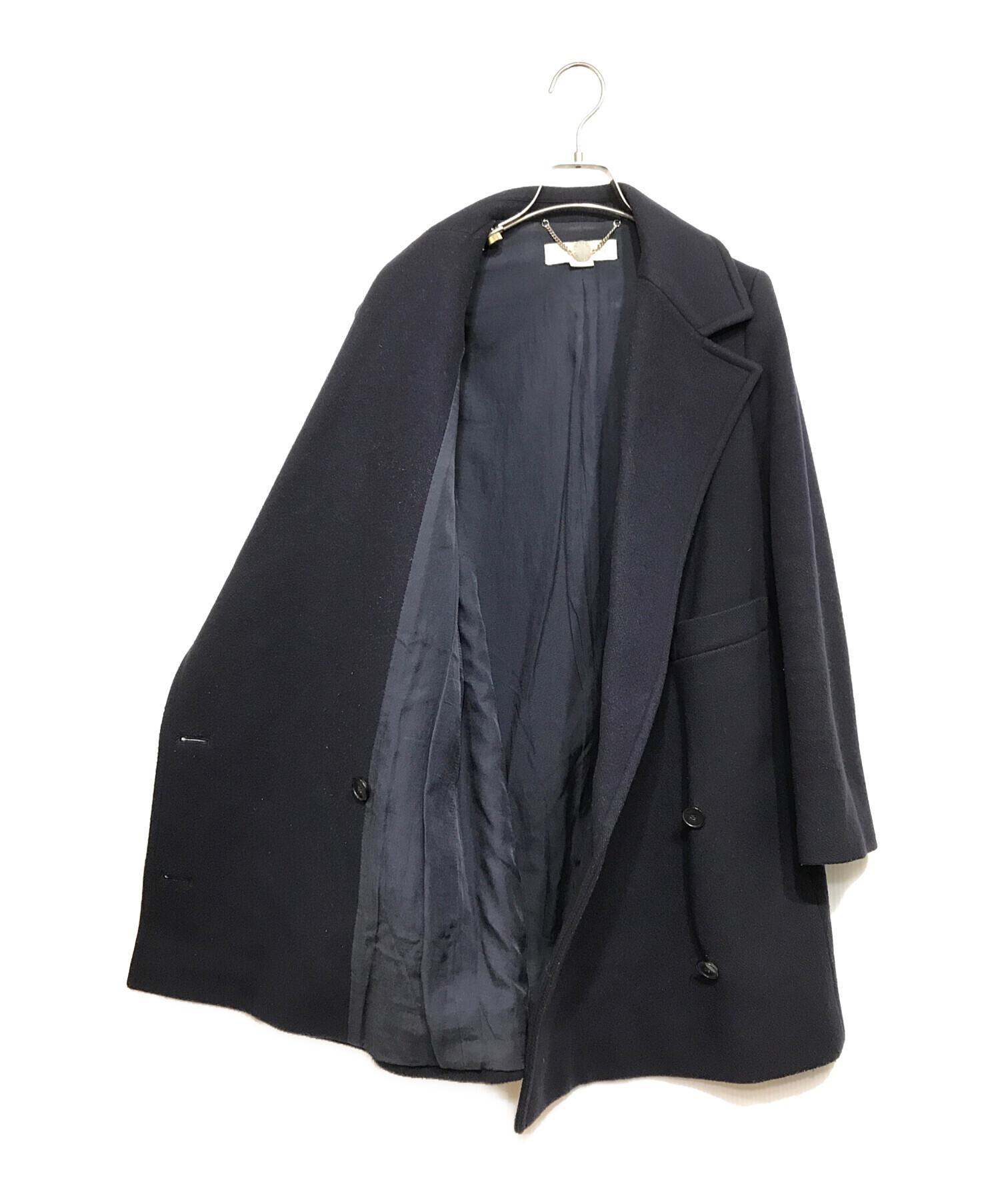 【美品】ステラマッカートニー ロングコート チェスターコート 毛 黒 36 S 美品】ステラマッカートニー ロングコート チェスターコート 毛