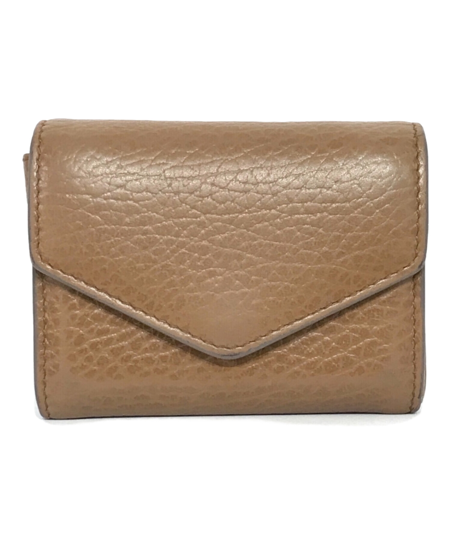 【極美品】メゾンマルジェラ　折り財布　レザー　ブラウン メゾンマルジェラ 二つ折り財布 ブラウン