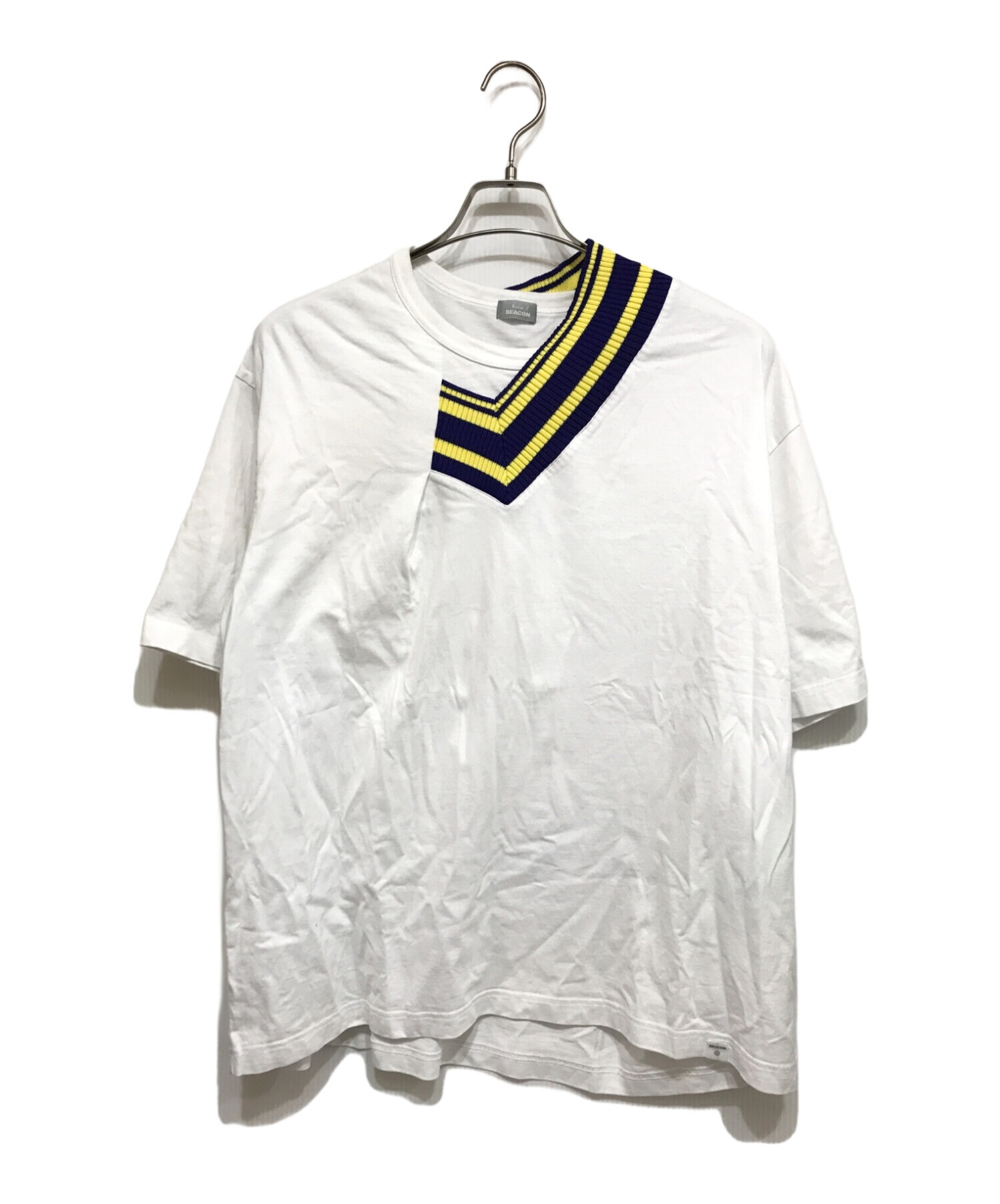 中古・古着通販】kolor/BEACON (カラービーコン) 襟ニット切替Tシャツ 