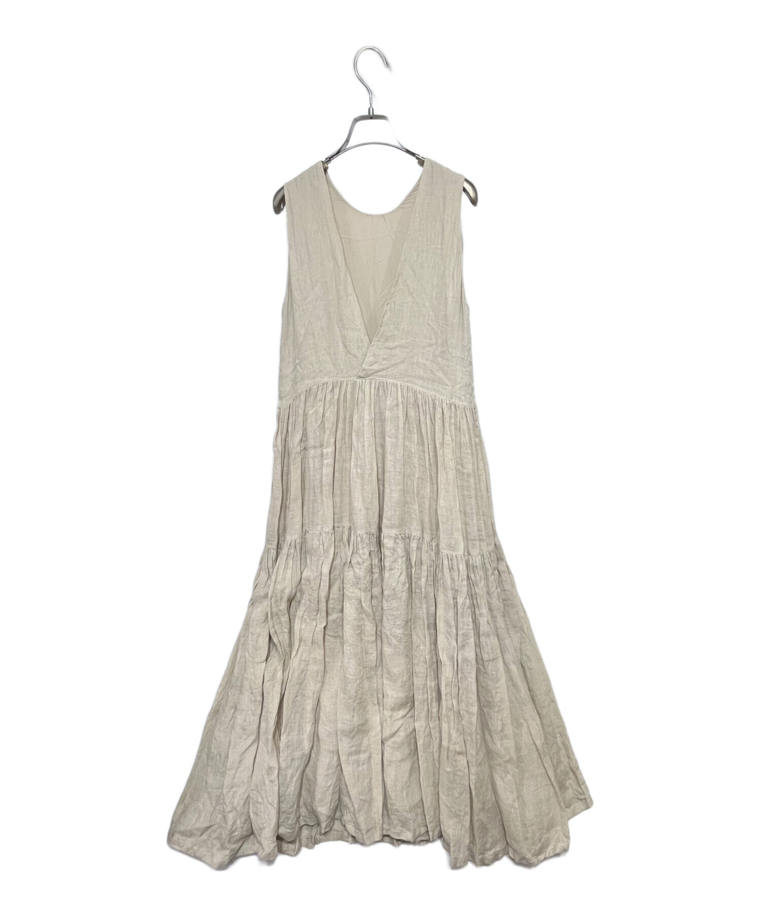 プラージュ Plage Linen Tiered ドレス ブラック リネン S｜ワンピース