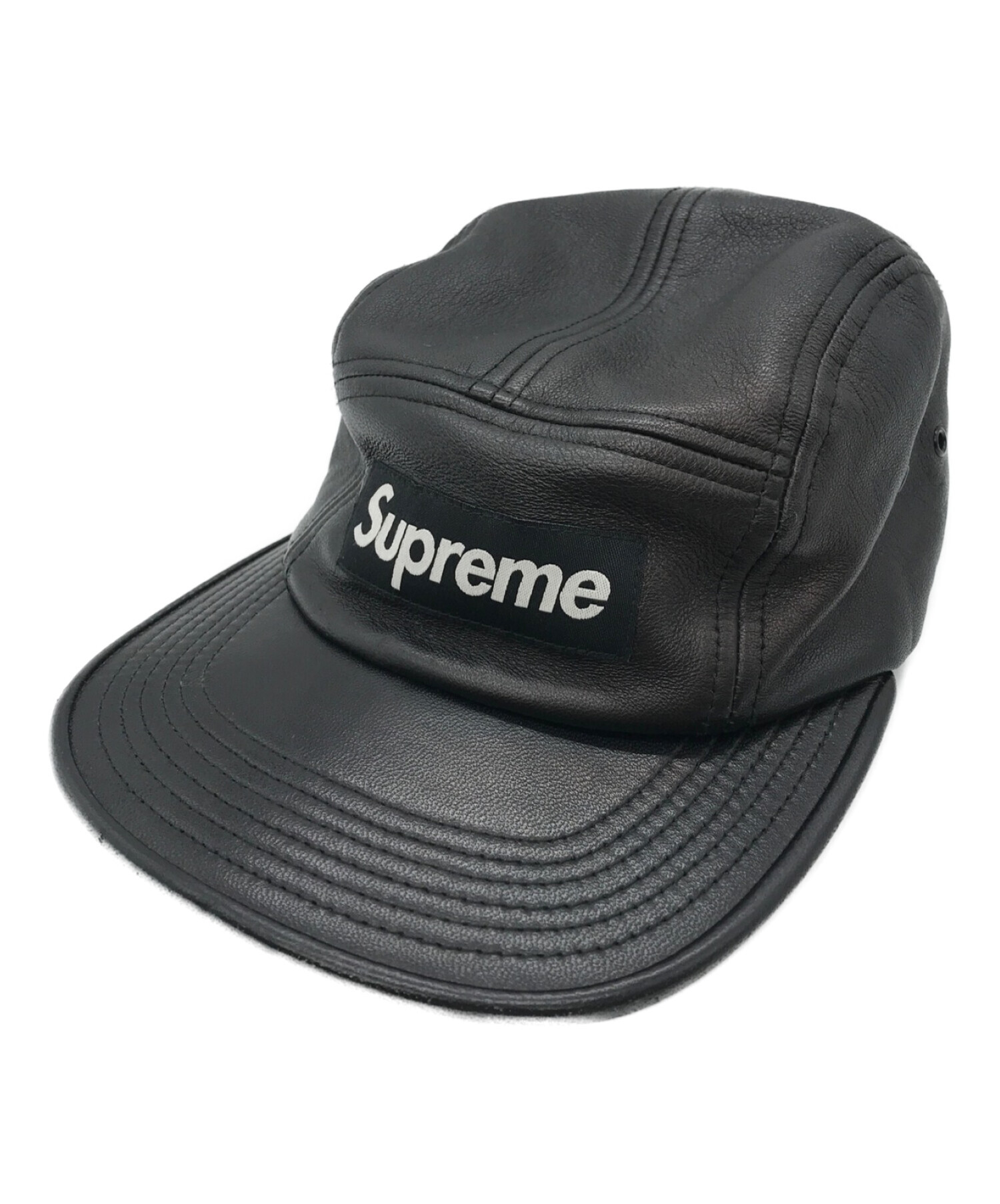 supreme leather camp cap USED