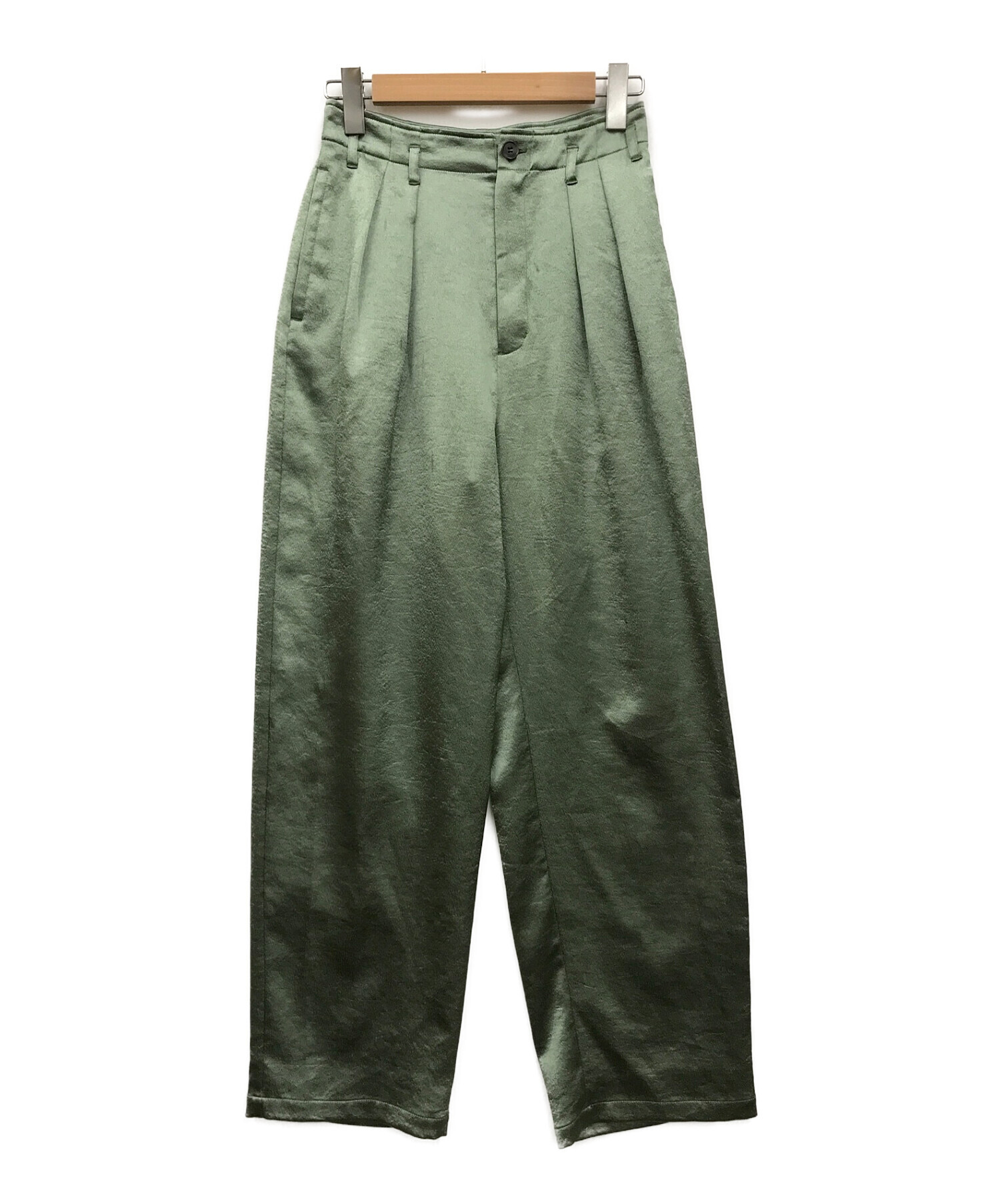 LE CIEL BLEU (ルシェルブルー) Metalic Slouchy Pants / メタリックスローチーパンツ グリーン サイズ:36