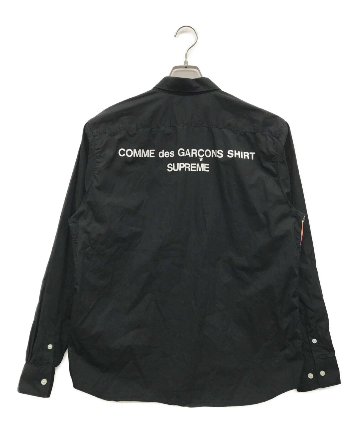 COMME des GARCONS×SUPREME (コムデギャルソン×シュプリーム) パッチワークシャツ ブラック サイズ:M