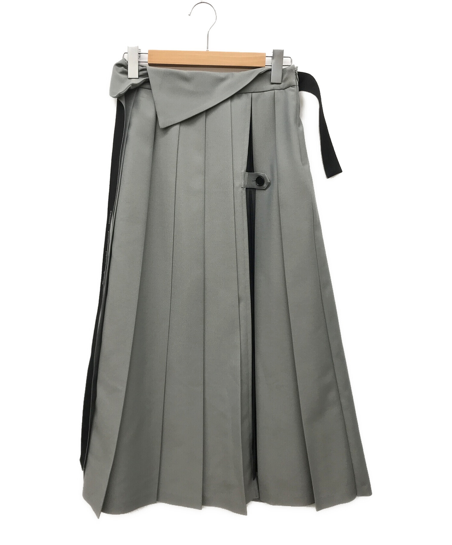 UNITED TOKYO (ユナイテッドトウキョウ) ビジーアートプリーツスカート グレー サイズ:L 未使用品