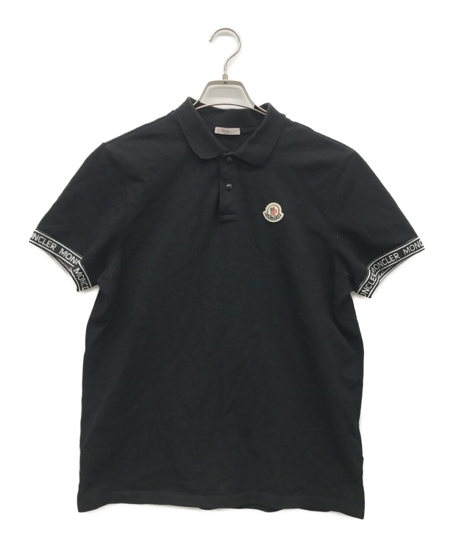 MONCLER (モンクレール) 袖ロゴポロシャツ ブラック サイズ:M