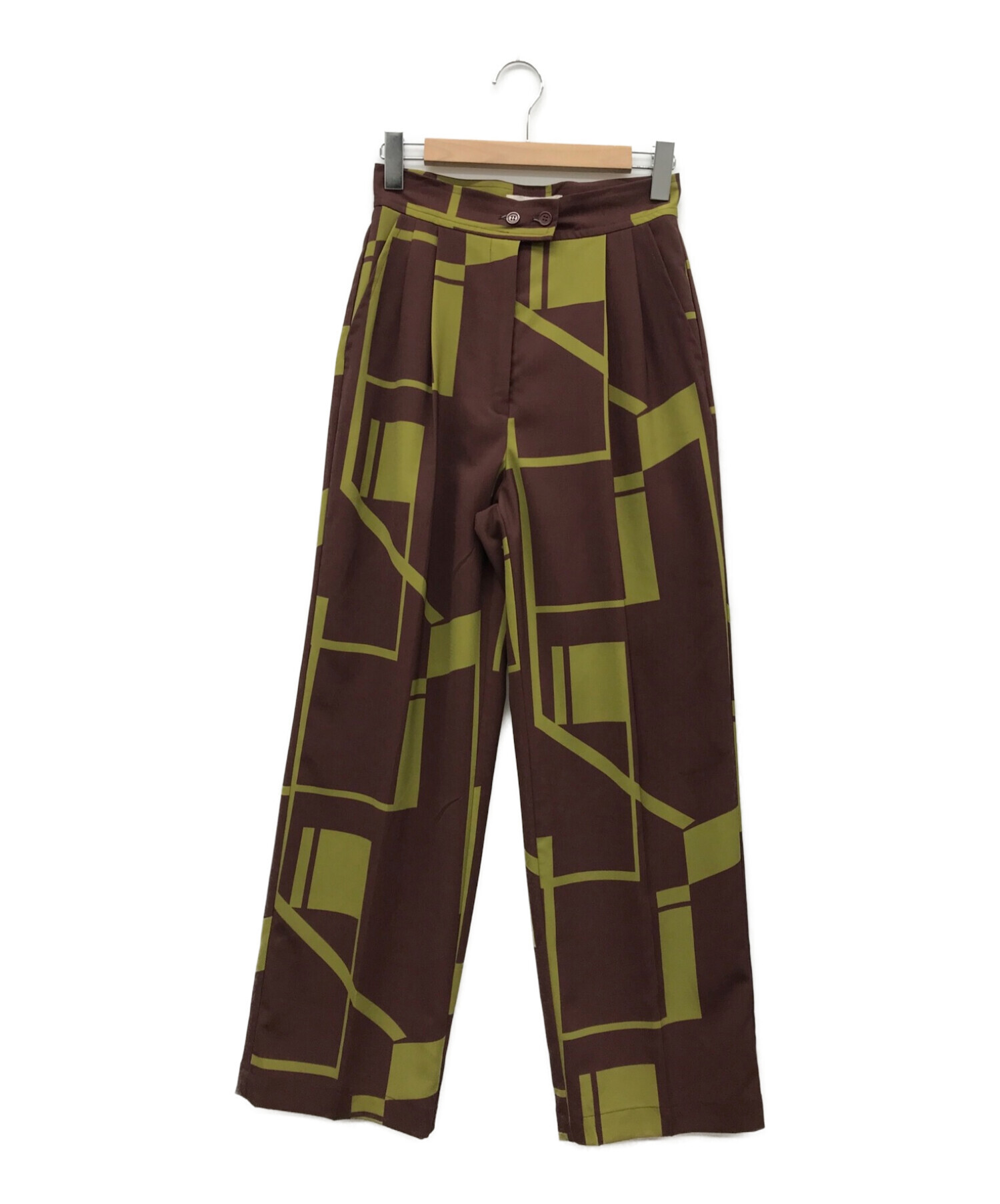 TODAYFUL (トゥデイフル) Geometric Tuck Trousers ブラウン サイズ:38
