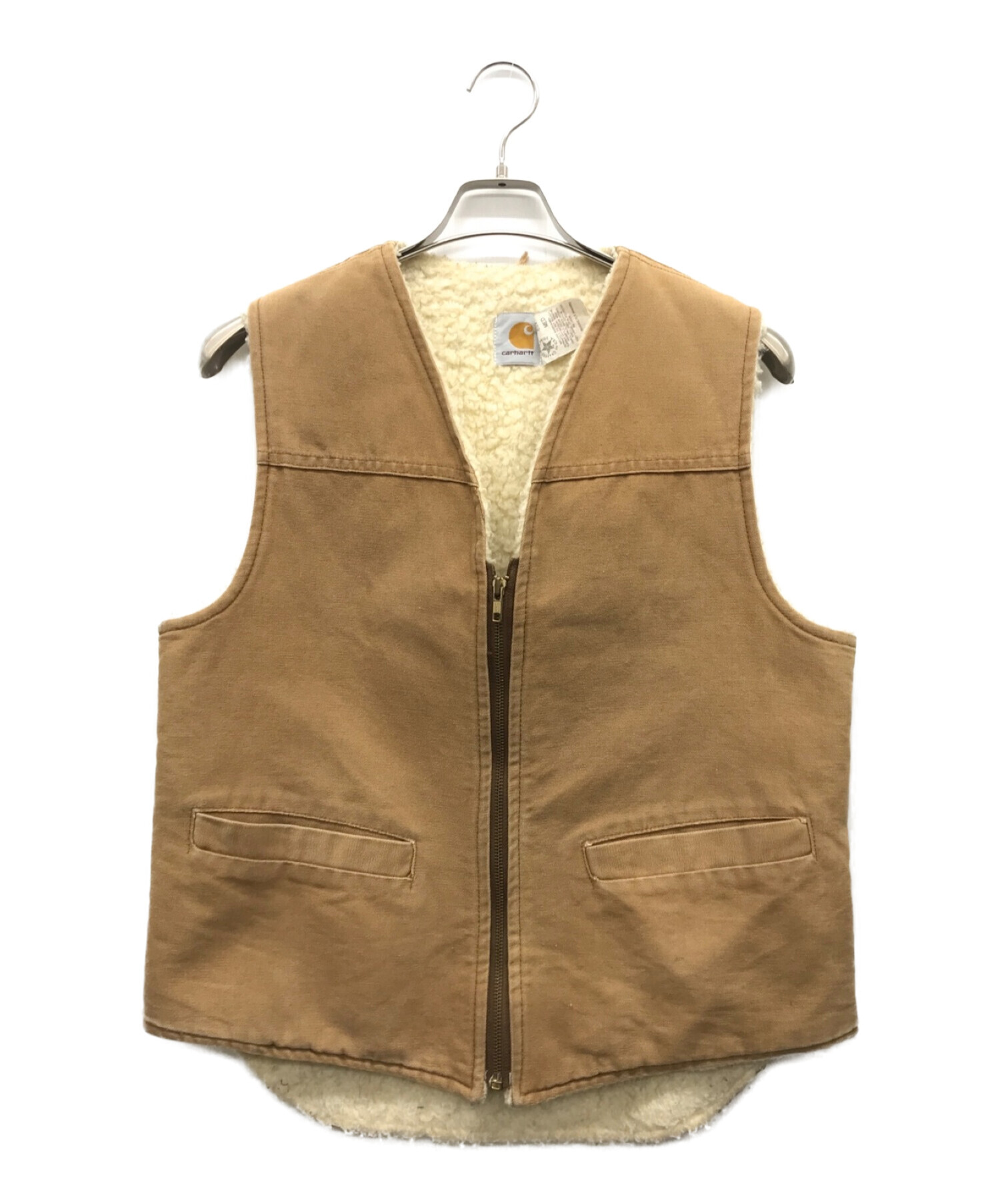 中古・古着通販】CarHartt (カーハート) ダック地ベスト ベージュ 